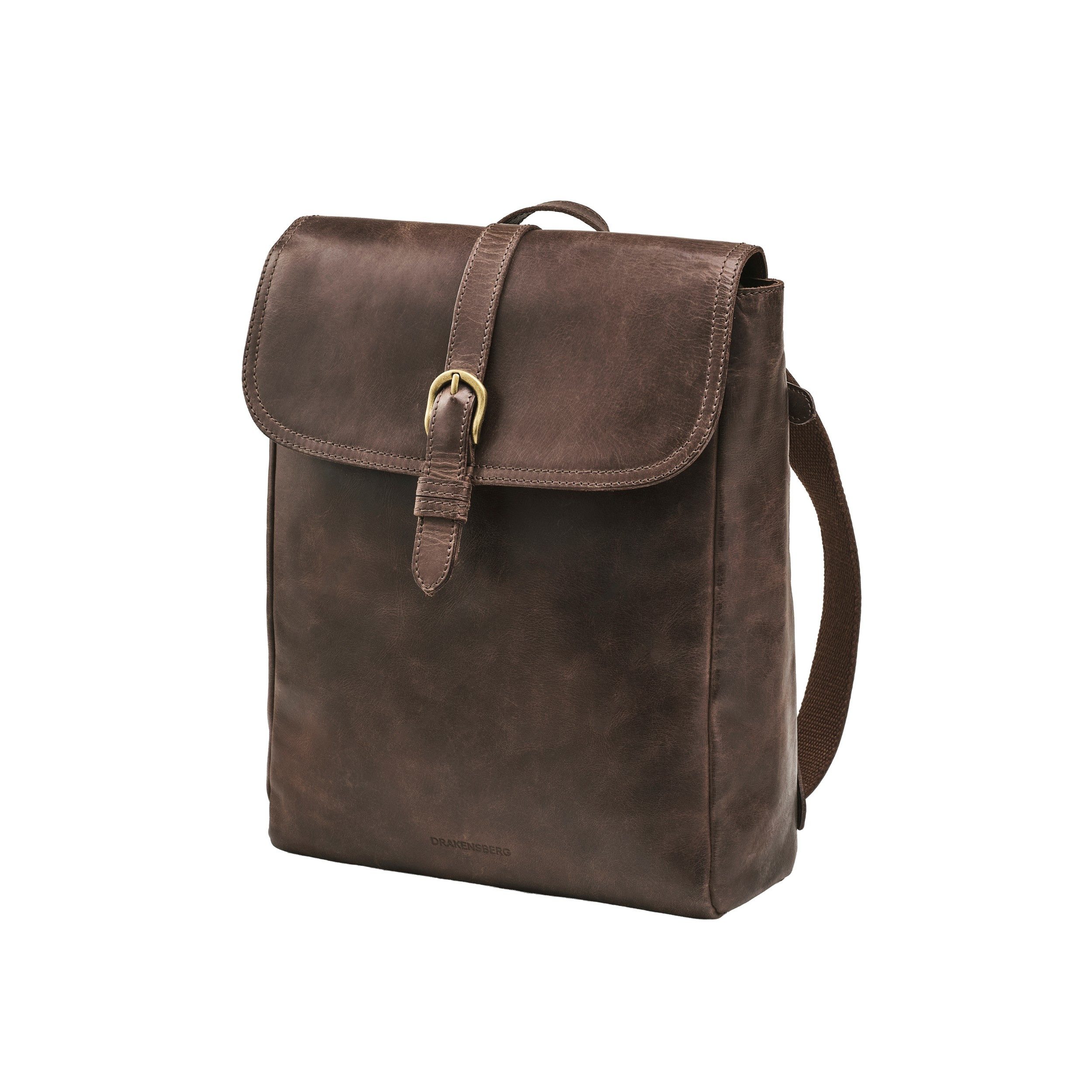 DRAKENSBERG Tagesrucksack »Tara« Kaffee-Braun, Cityrucksack für Damen aus Leder mit 13" Laptopfach, hochwertig