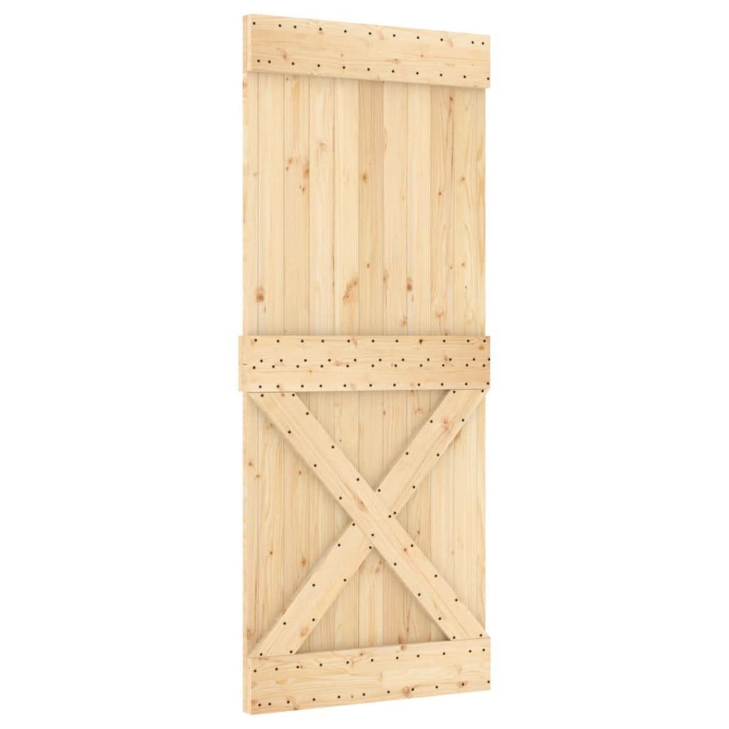 Thumbnail - vidaXL Schiebetür Schiebetür mit Beschlag 85x210 cm Massivholz Kiefer