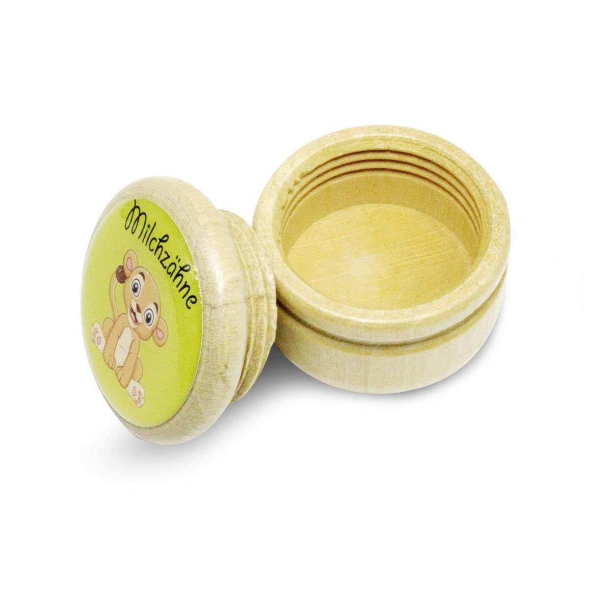 GICO Zahndose Milchzahndose Zahndose Milchzähne Holz 44 mm Löwe - 7016, für Jungen und Mädchen