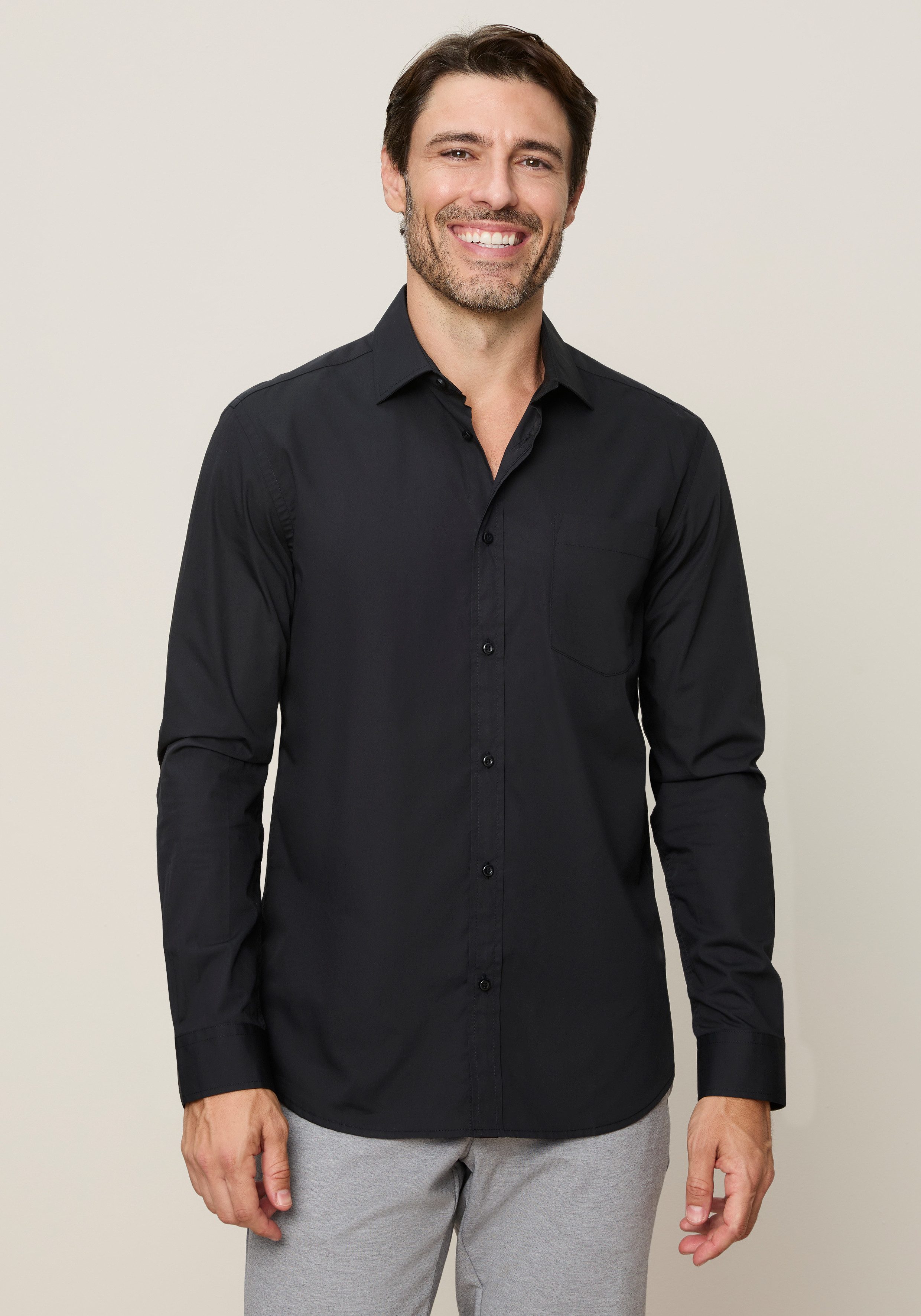 Man's World Langarmhemd mit Kentkragen, normale Passform, aus Baumwolle und Polyester – Bild 2 von 5