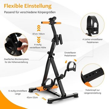 KOMFOTTEU Heimtrainer Pedaltrainer Senioren, mit LCD Display, 45 x 43-53 x 87-100 cm