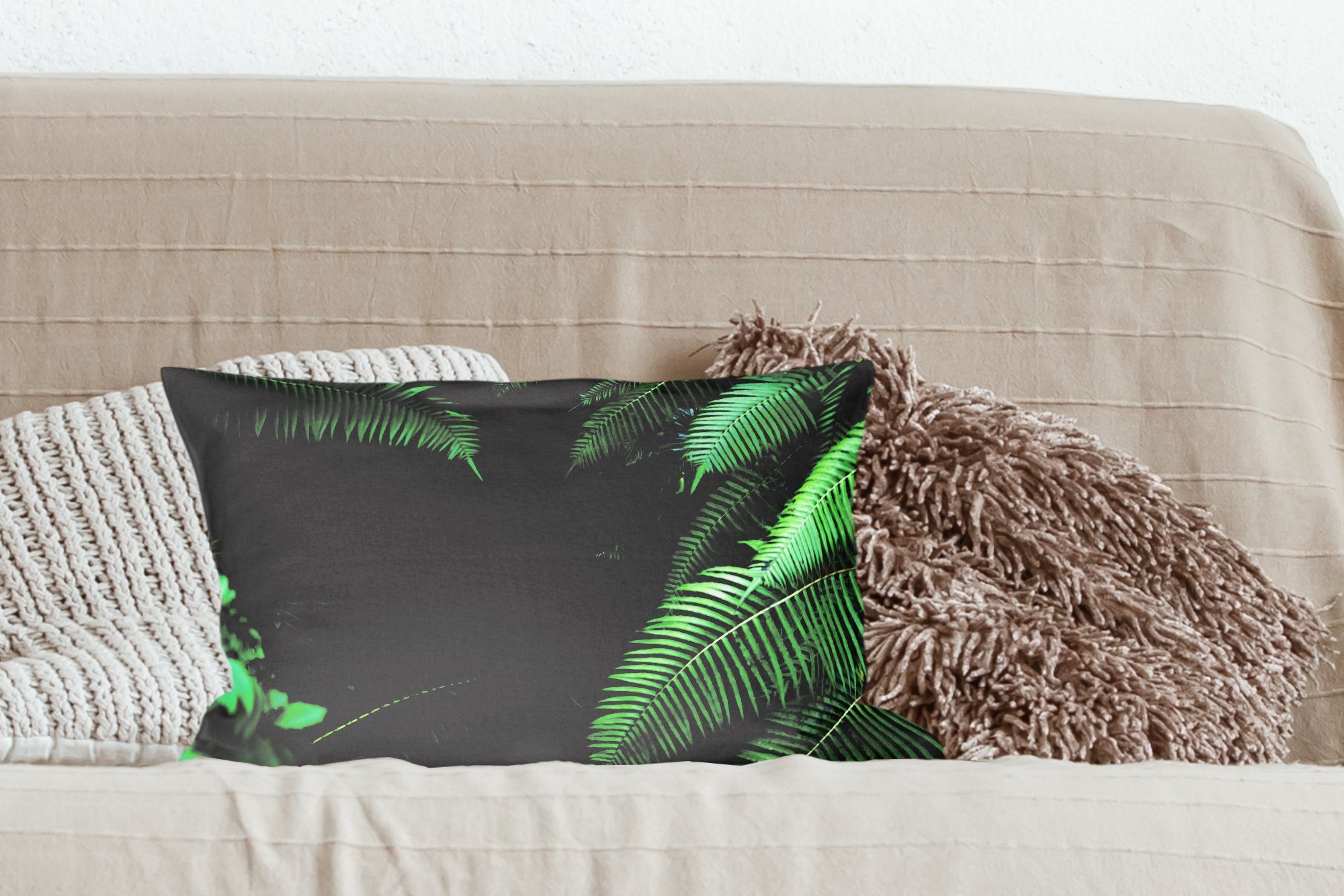MuchoWow Dekokissen Tropische Farne Füllung, Dekoration, mit Dekokissen Schlafzimmer Regenwald, im Wohzimmer Zierkissen
