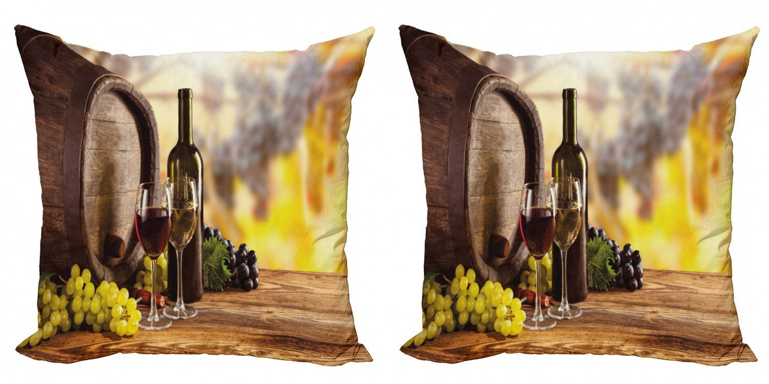 Kissenbezüge Modern Accent Doppelseitiger Weißwein Geschmack (2 Rot- und Wein Digitaldruck, Abakuhaus Stück)