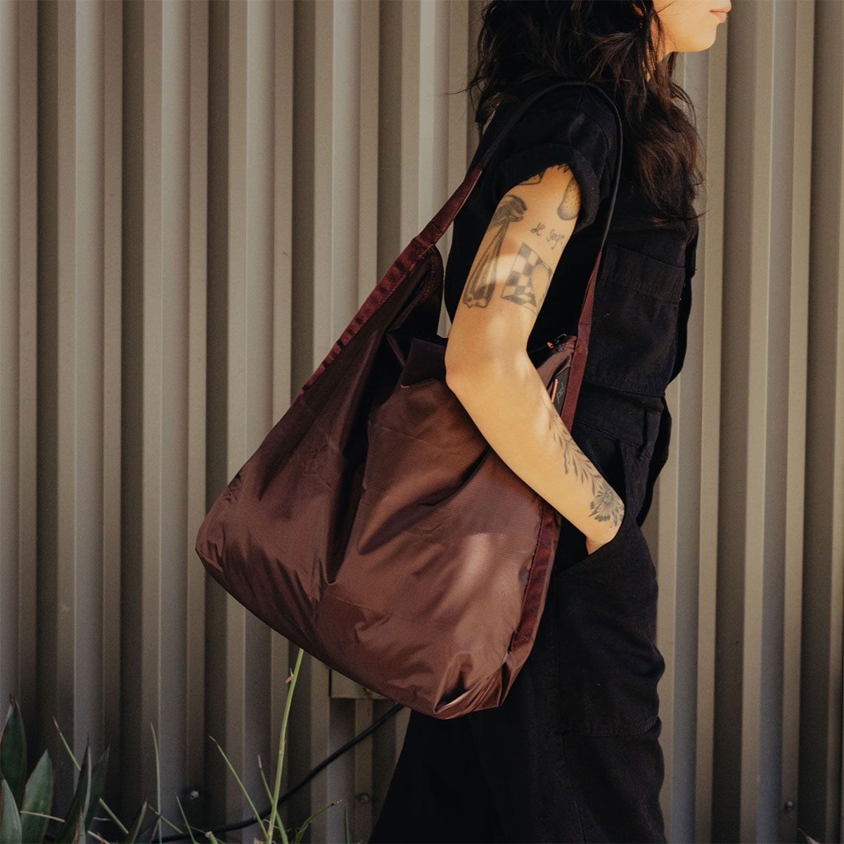 Peak Design Tragetasche Packable Tote 12L Faltbeutel - Eclipse (Weinrot)