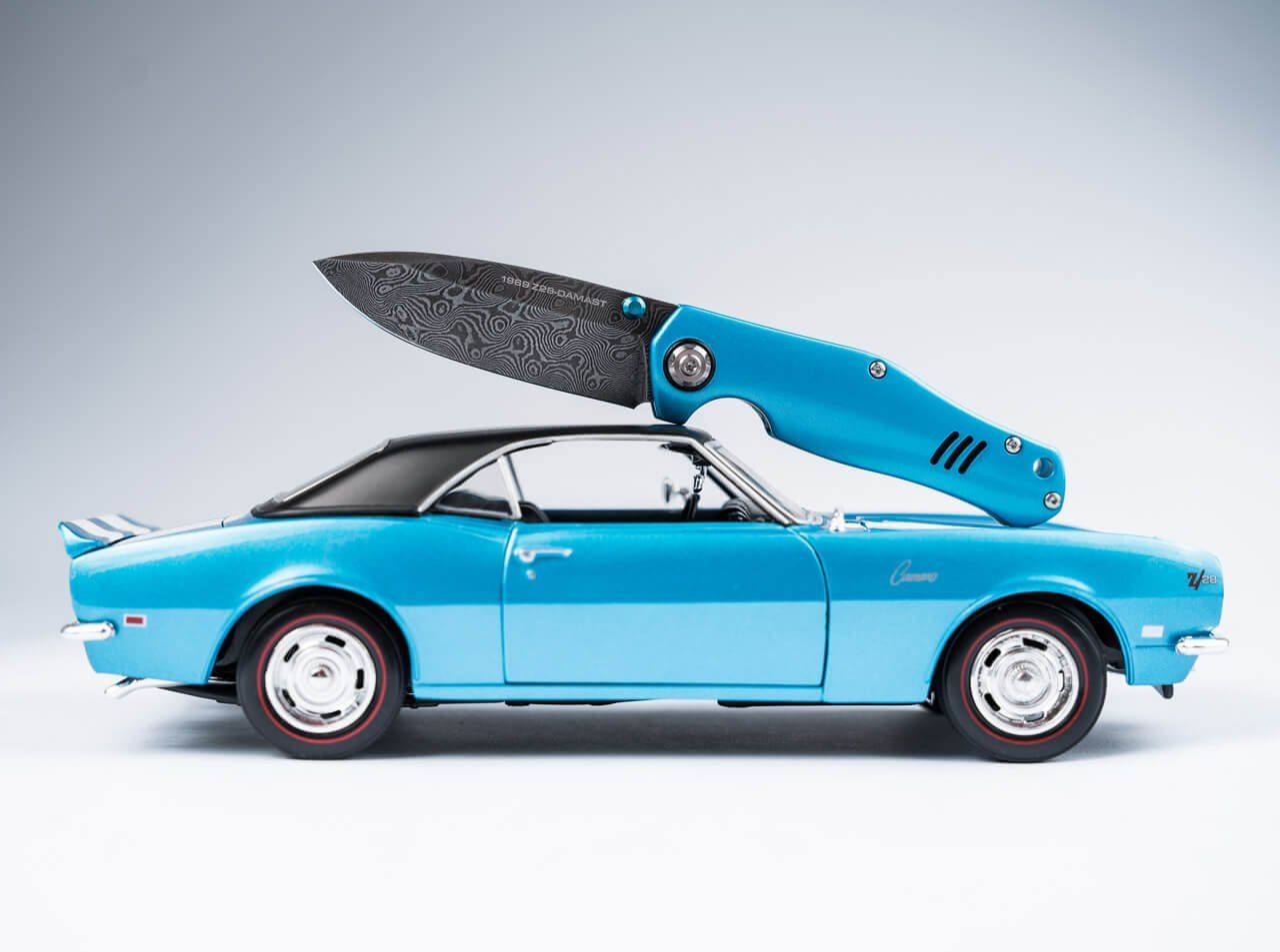 Böker Manufaktur Solingen Taschenmesser Böker Manufaktur Solingen 1969 Z28-Damast Einhandmesser, (1 St), Einhandmesser, Damastklinge