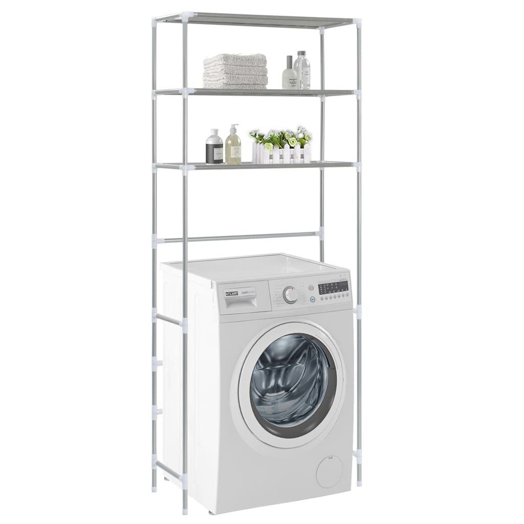 DOTMALL Waschmaschinenumbauschrank Edelstahl Waschmaschinen-Regal mit 3 Ablagen 69x28x169 cm