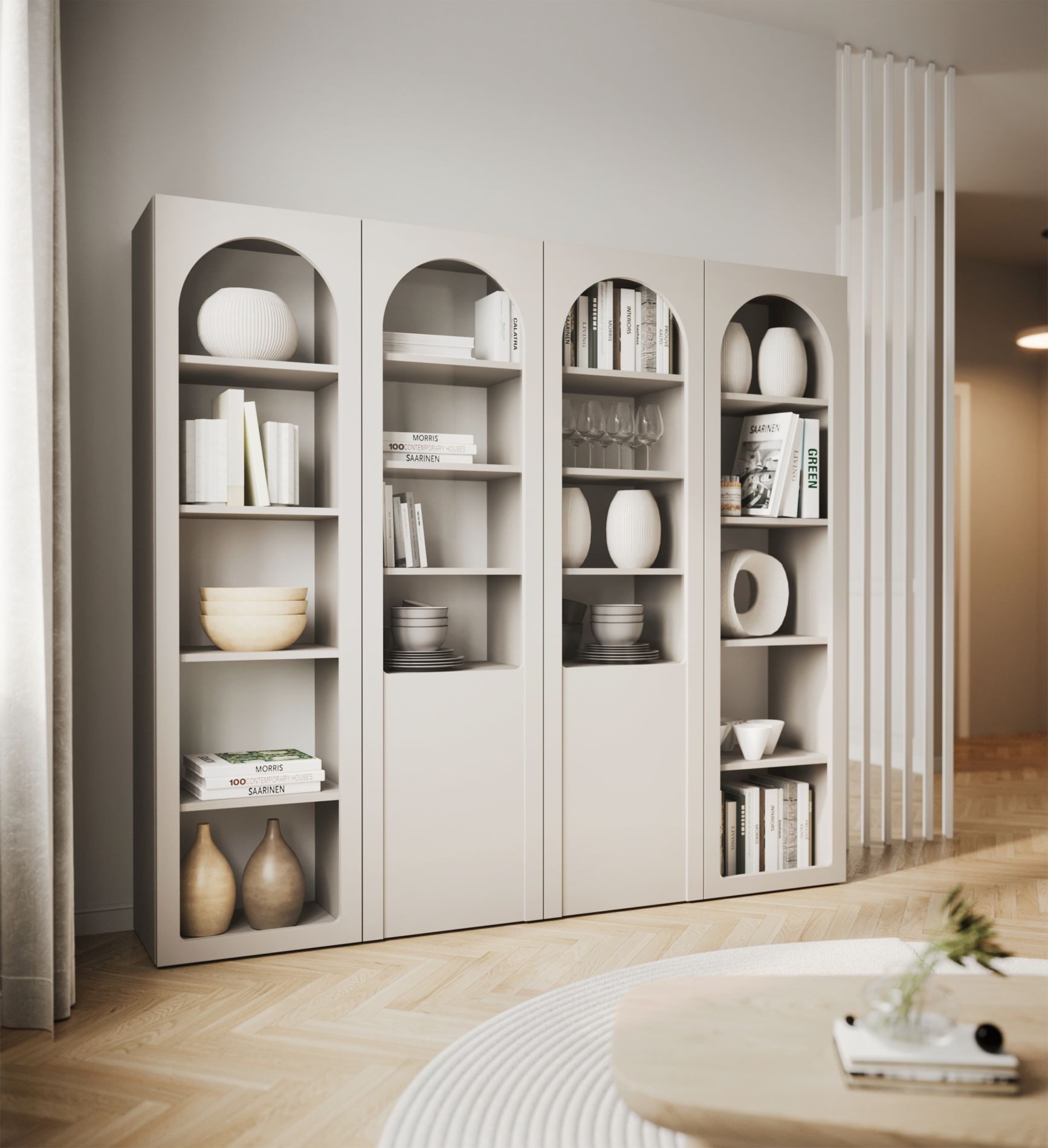 Selsey Standregal ARKADIA, Standregal mit Bogenform und 5 offenen Fächern, günstig online kaufen