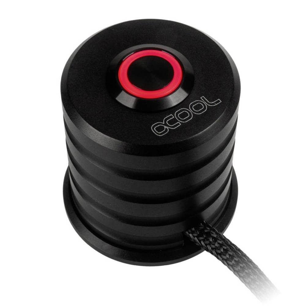 AlphaCool PC-Gehäuse Powerbutton mit Taster, 19mm (beleuchtet) - Deep Black 17434
