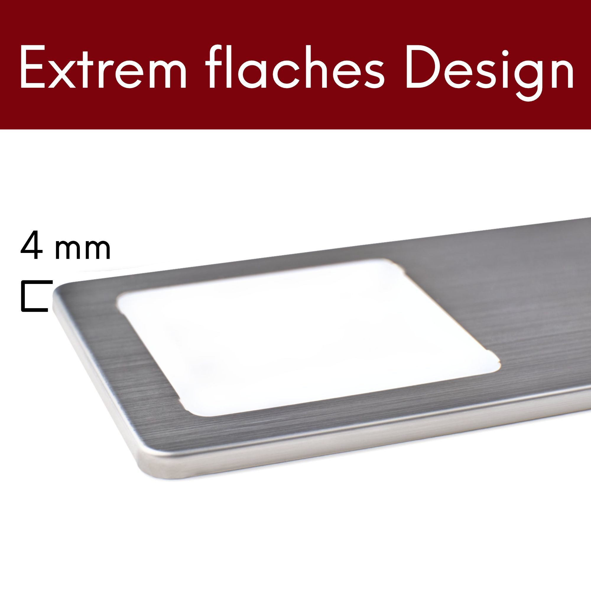 kalb LED Unterbauleuchte LED Unterbauleuchten Edelstahl gebürstet 5W - mit Touch-Dimmfunktion, 1er Set neutralweiß, neutralweiß