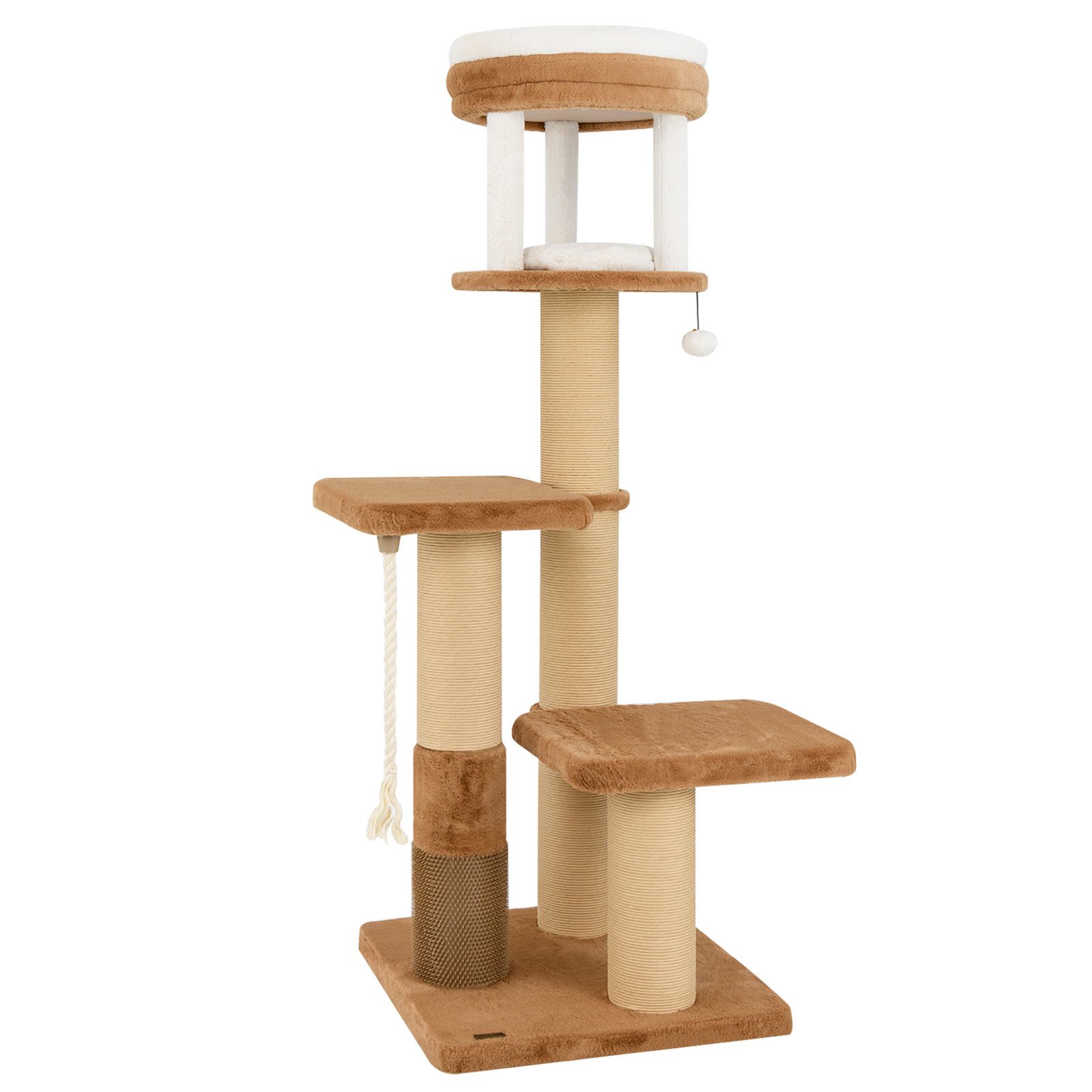 COSTWAY Kratzbaum, mit Plattformen & Katzenbett & Fellbürste & Spielzeug günstig online kaufen