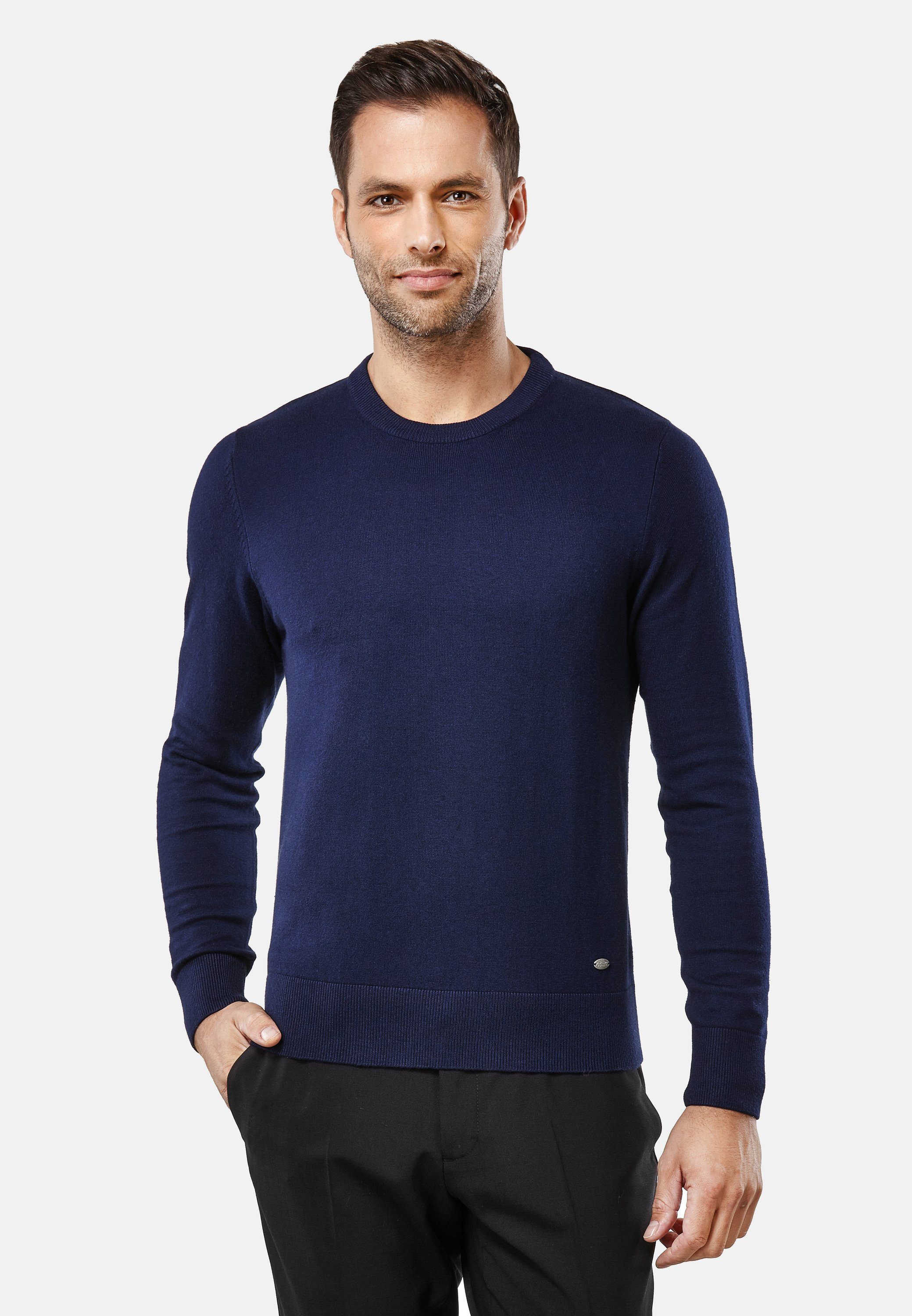 Vincenzo Boretti V-Ausschnitt-Pullover tailliert Round Neck