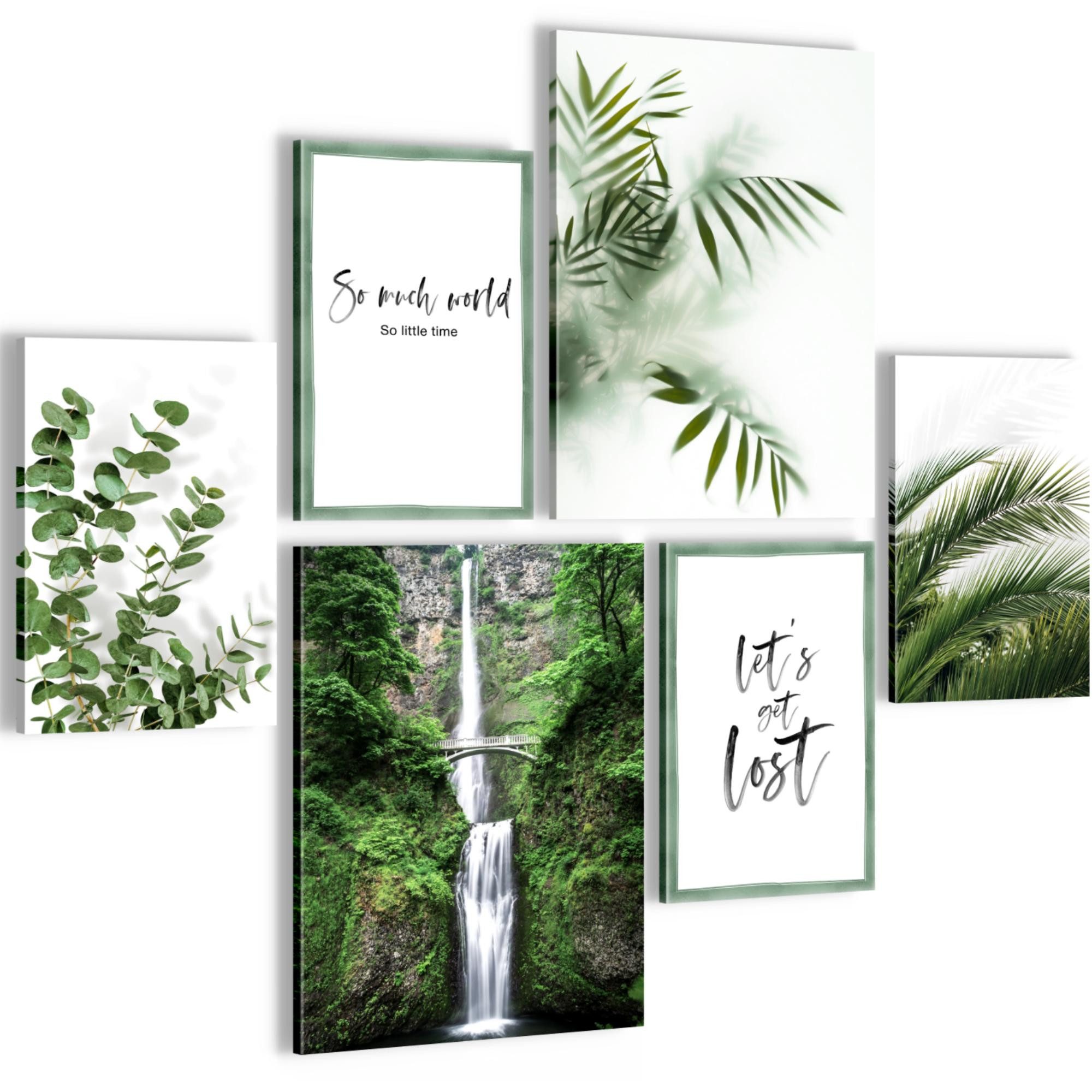 Novart Wandbild Grüne Blätter Pflanze Natur - KEIN EXTRA RAHMEN BENÖTIGT