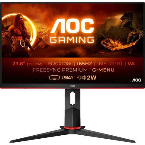 AOC C24G2AE/BK Curved-Gaming-Monitor (59,9 cm/23,6 ", 1920 x 1080 px, Full HD, 1 ms Reaktionszeit, 165 Hz, VA LED)