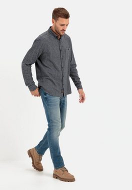 camel active Langarmhemd mit tonalem Minimalprint Button-Down