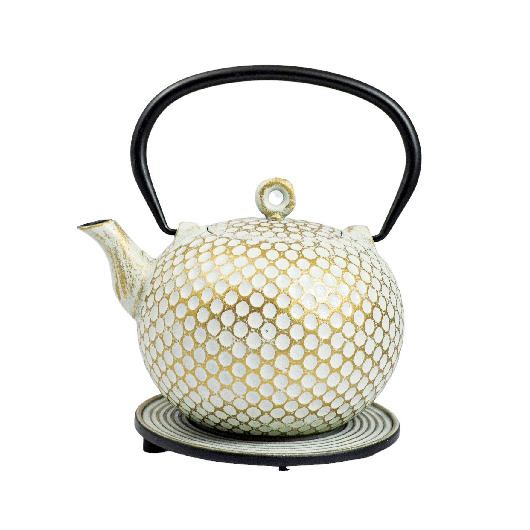 JA-UNENDLICH Teekanne Dim, 1.0 l, aus Gusseisen handgefertigt im Sandgussverfahren, innen emailliert