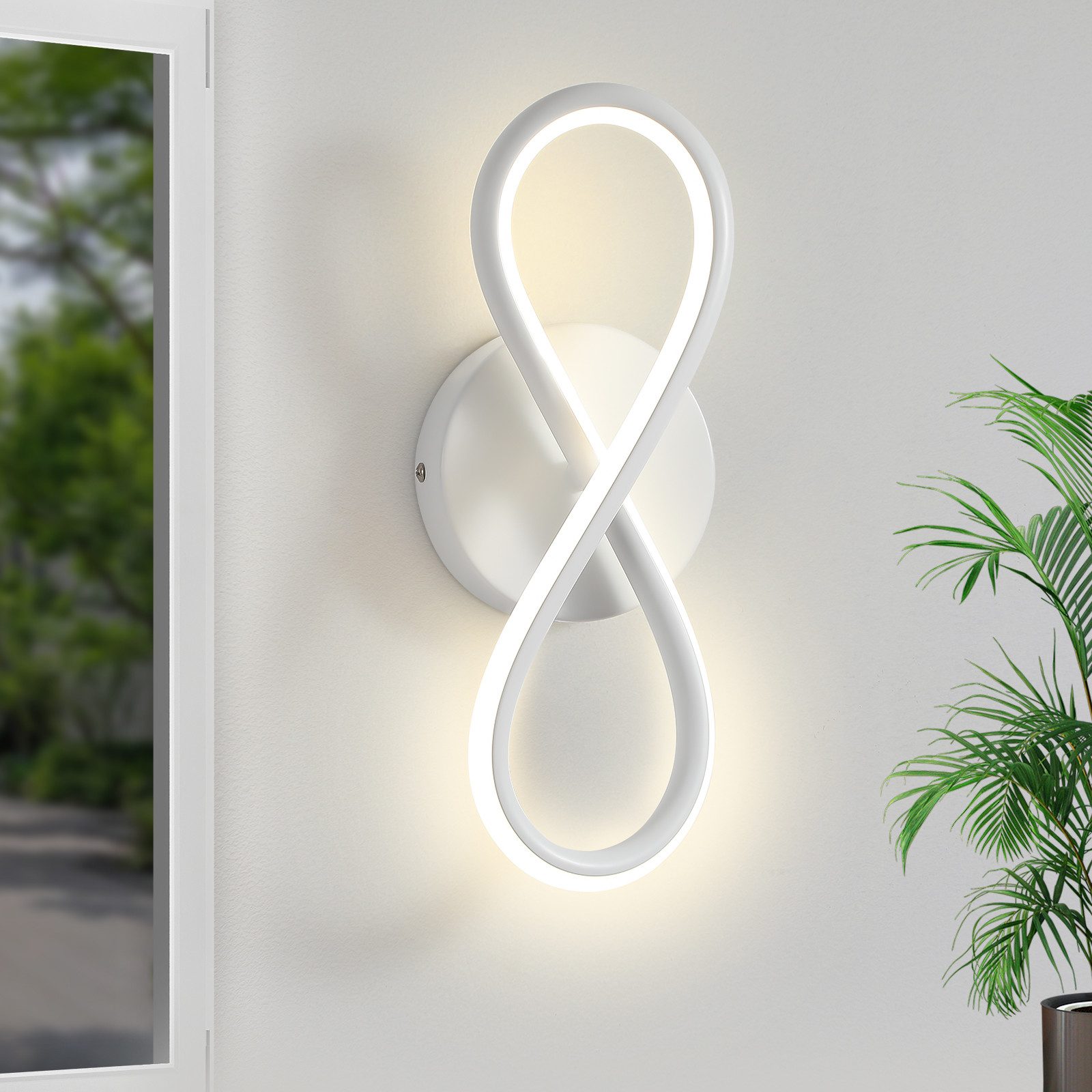 ZMH LED Deckenleuchte Wohnzimmer 3 Blatten verflochten 25/34/40CM Modern für Schlafzimmer, LED fest integriert, 7W, 800lm, 3000K, warmweiß, 31×12×9cm – Bild 4 von 5
