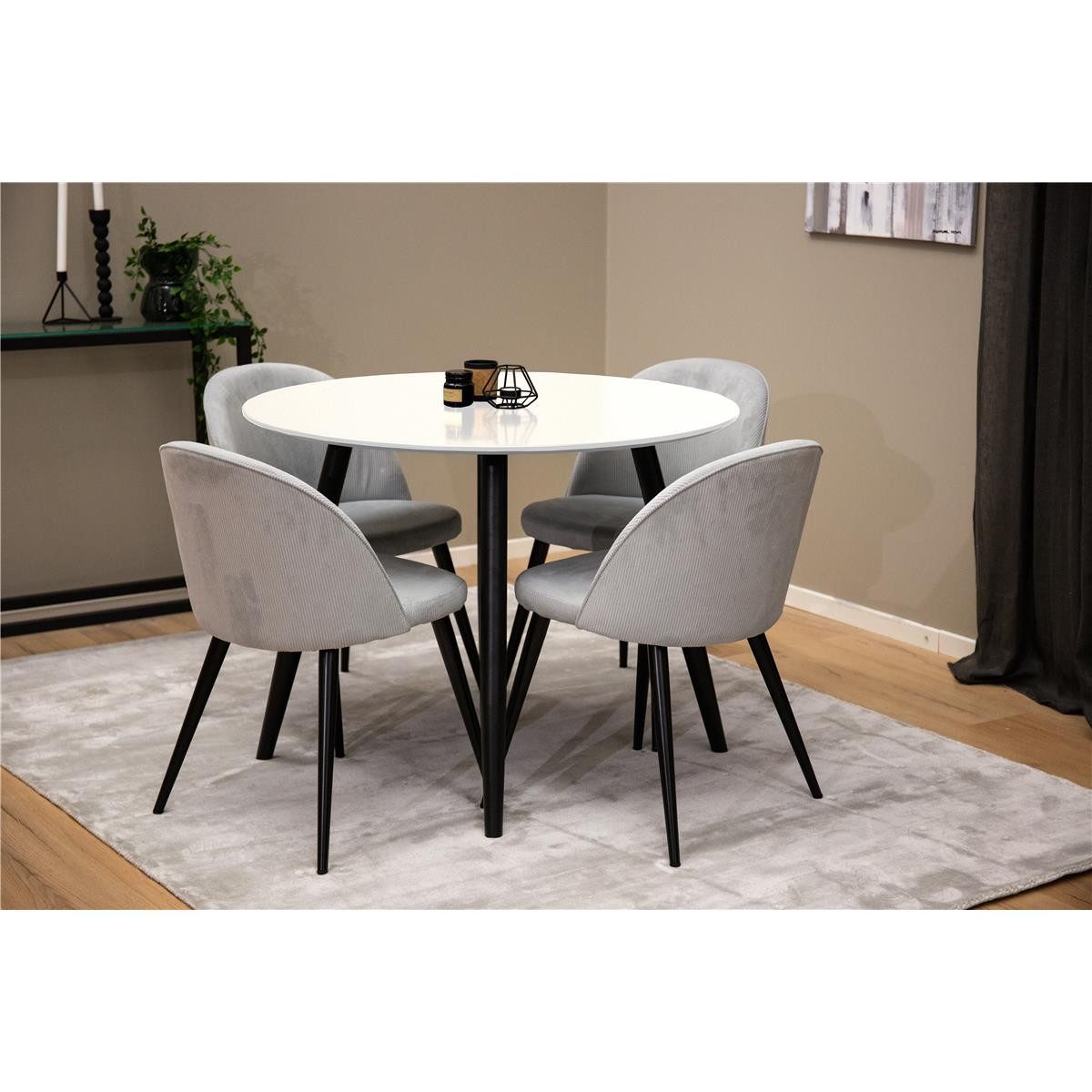 BOURGH Esstisch PLAZA runder Esstisch Ø100cm - Esszimmertisch in modernem Design, Füße sind höhenverstellbar