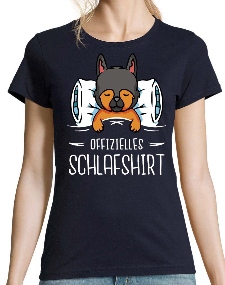 modischem Shirt Youth Damen Hundewelpen Schlafshirt T-Shirt mit Designz Offizielles Print Navy