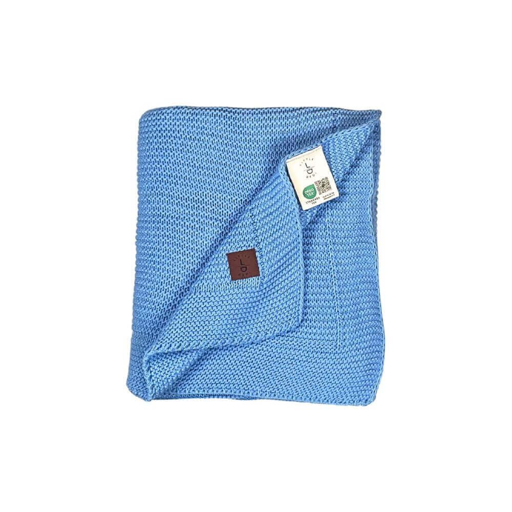 Babydecke Baby Strickdecke, Babydecke, Weich & Atmungsaktiv, 80x100cm, Blau, Little Dedi