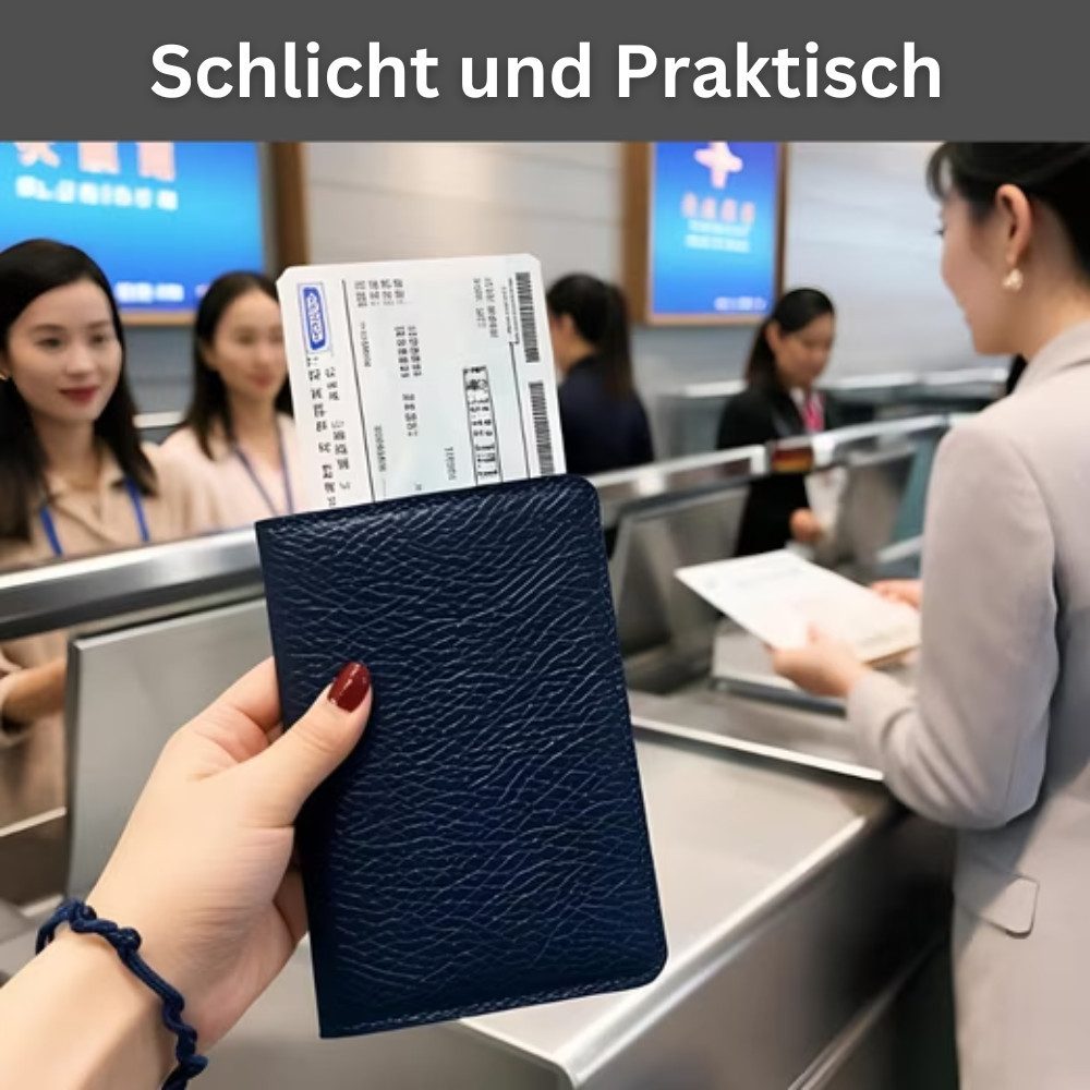 Fomax Dokumententasche - Echtleder Reisepass-Hülle, Hochwertige Schutzhülle aus echtem Leder, Luxuriöses Lederetui für Reisepass & Unterlagen für Ihren Urlaub – Bild 4 von 5