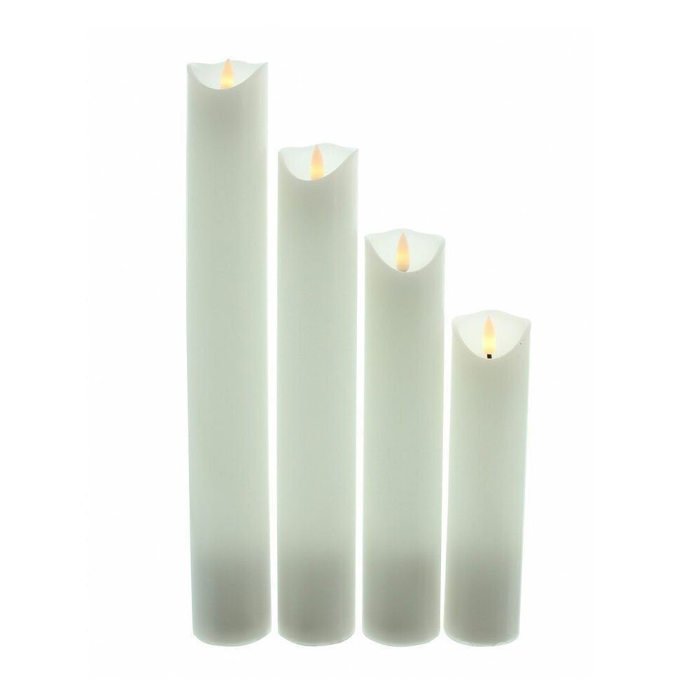 LED-Kerze Kerzen, Elegant, Stabkerzen, Wachs_Kerze, Timerfunktion, 4er Set