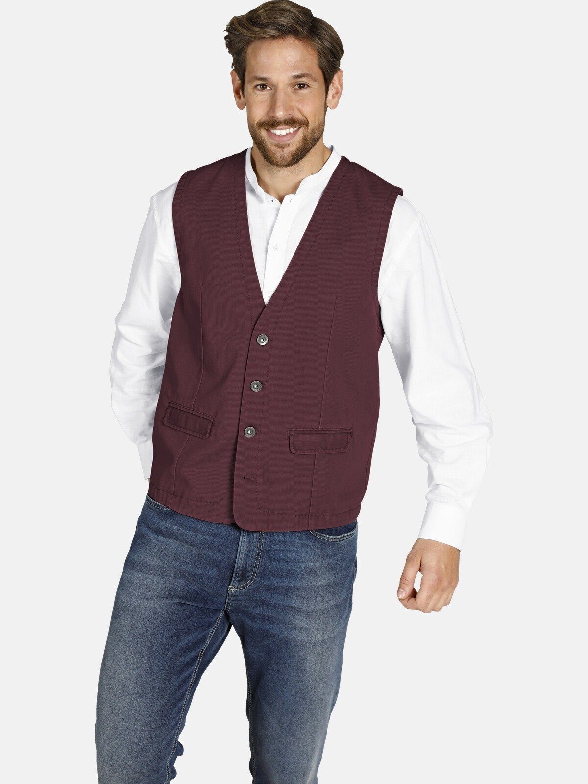 Jan Vanderstorm Anzugweste TORELL Freizeitweste in Jeans-Optik