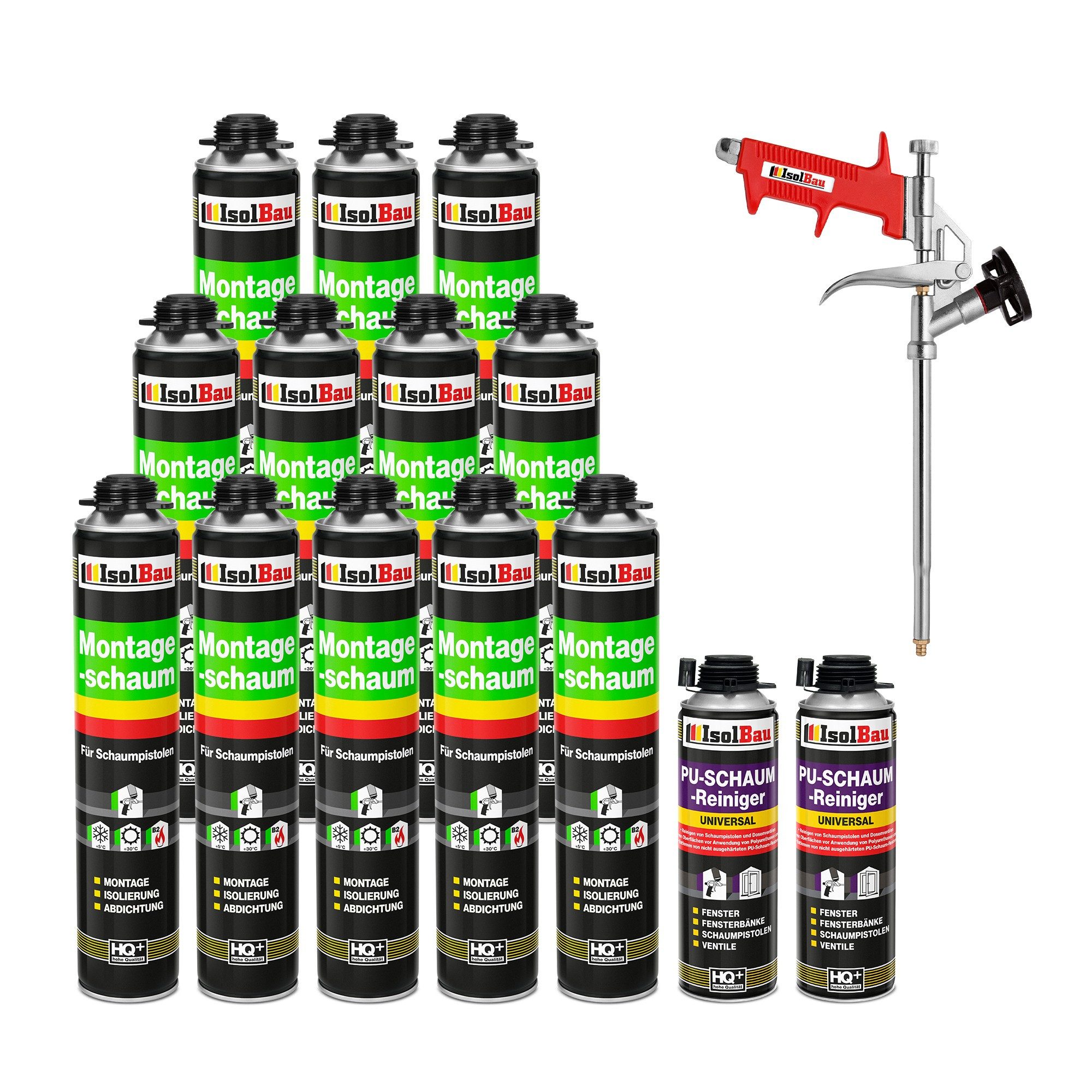 None Fenster SET Pistolenschaum 12 x 750 ml Bauschaum Montageschaum Reinige günstig online kaufen
