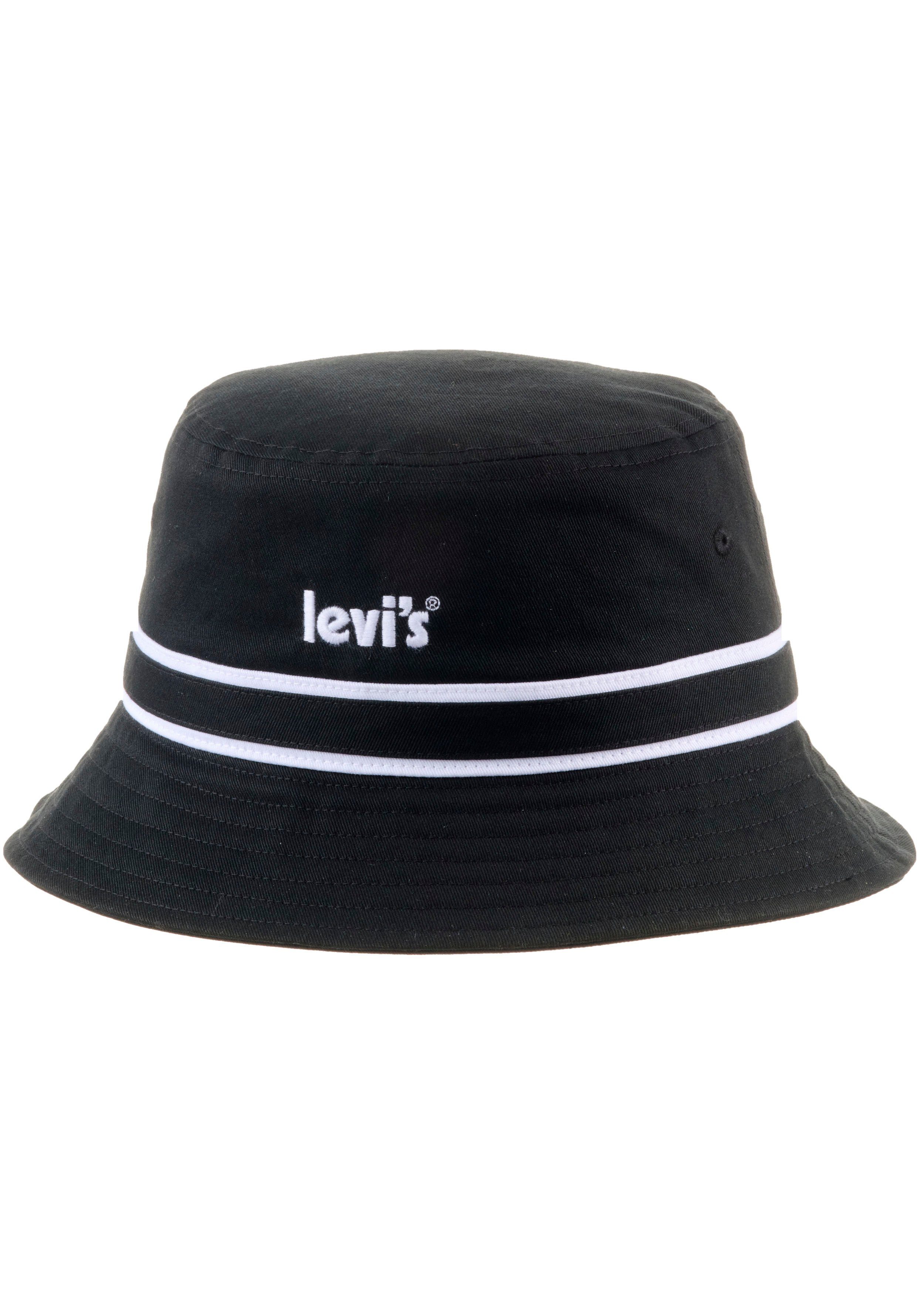 von zu Seiten LOGO Levi's® BUCKET - tragen beiden (1-St) schwarz Fischerhut HAT Wendbar