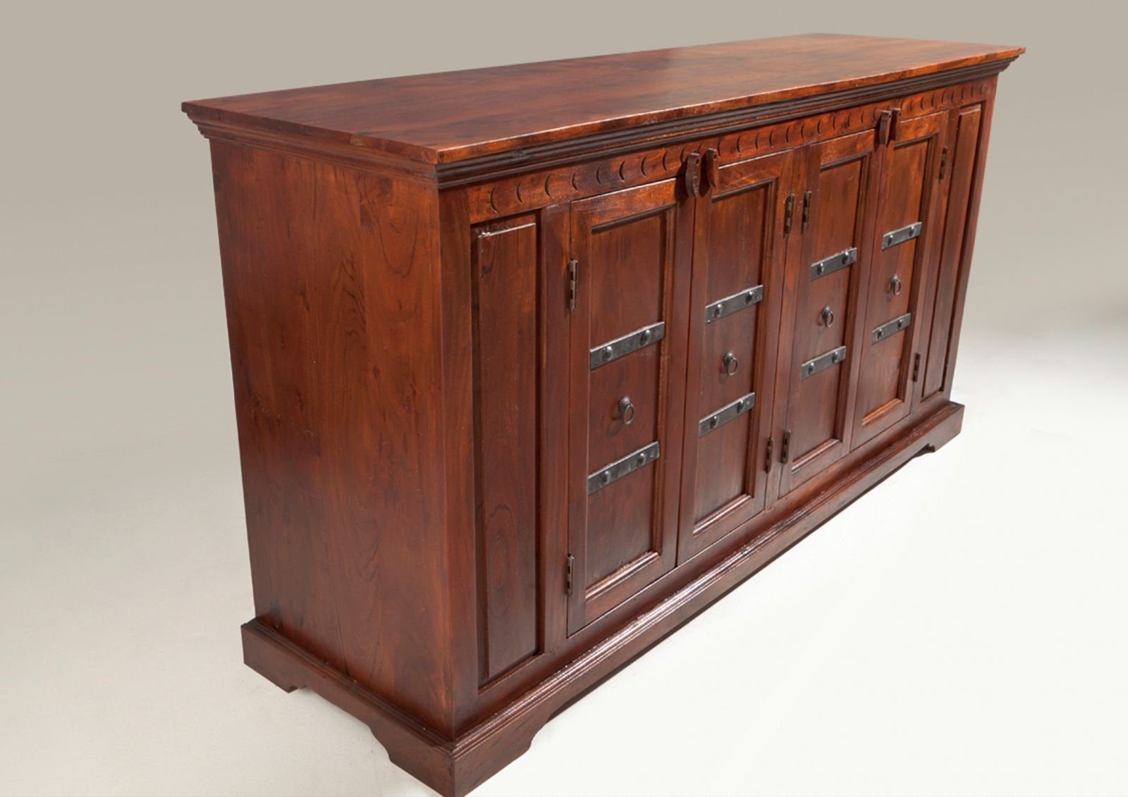 Massivmoebel24 Sideboard (Sideboard Akazie 171x50x90 nougat günstig online kaufen