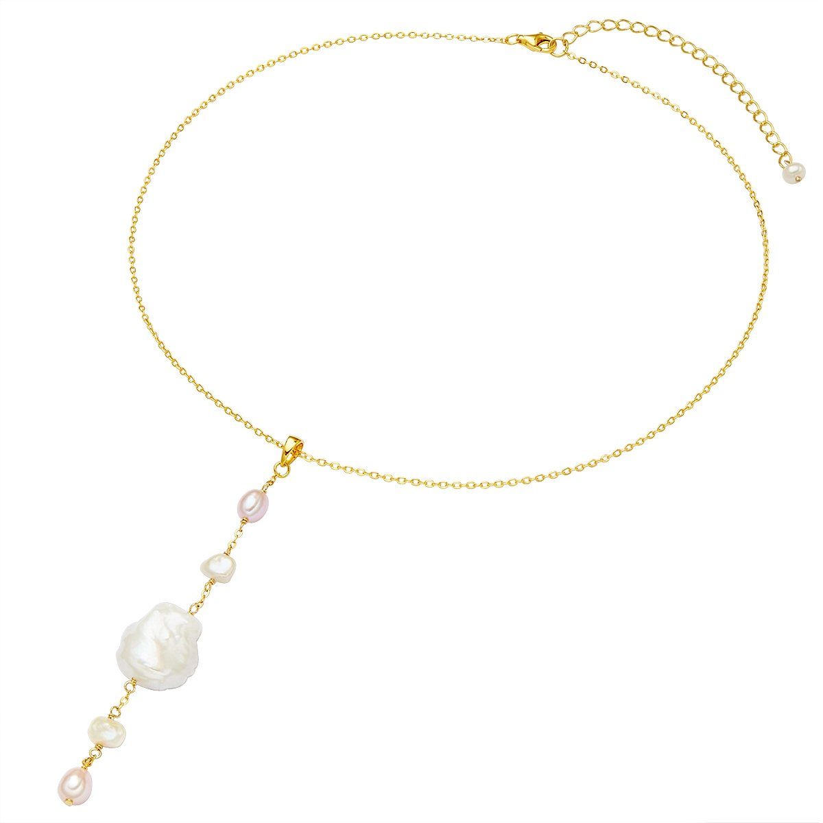 gelbgold, mit Süßwasser-Zuchtperlen Perlenkette Pearls Valero