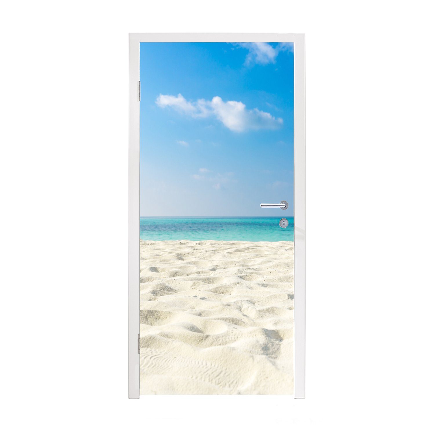 MuchoWow Türtapete cm (1 - für 75x205 St), Strand Türaufkleber, Fototapete - Tropisch Matt, Tür, bedruckt, Meer
