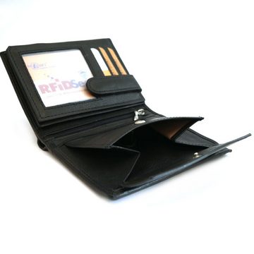 Geldbörse KÖLN, hochkant, 10 Kartenfächer mit RFID Schutz, 2 Scheinfächer, Volllederausstattung