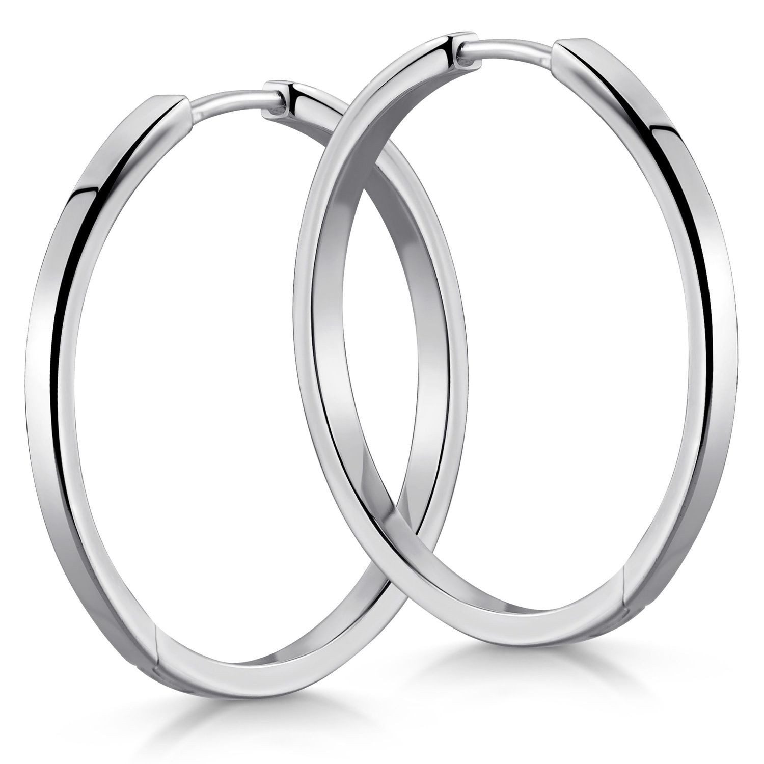 Materia Paar Creolen Damen Silber klassisch Ø26mm SO-428, 925 Sterling Silber, rhodiniert