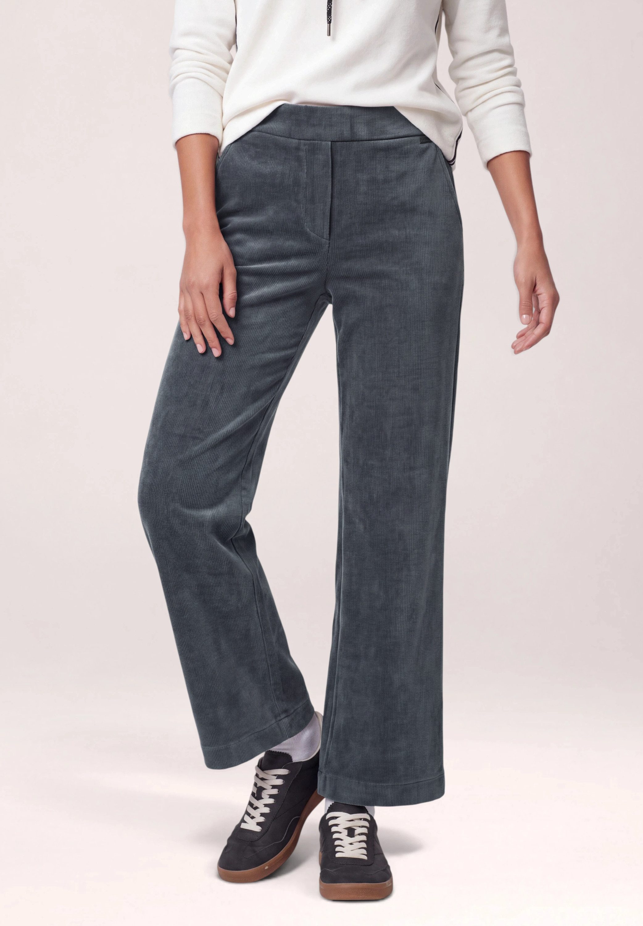 CECIL Cordhose im elastischen Materialmix