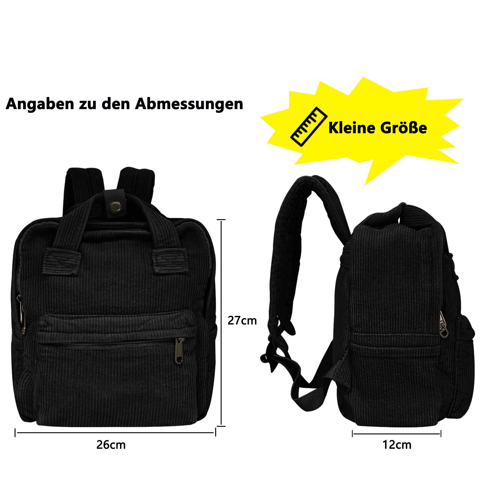 nsihing Rucksack Damen Canvas/Cord Cityrucksack Rucksäcke Daypacks, Rucksackhandtaschen Kinderrucksäcke für Schule Travel Arbeit