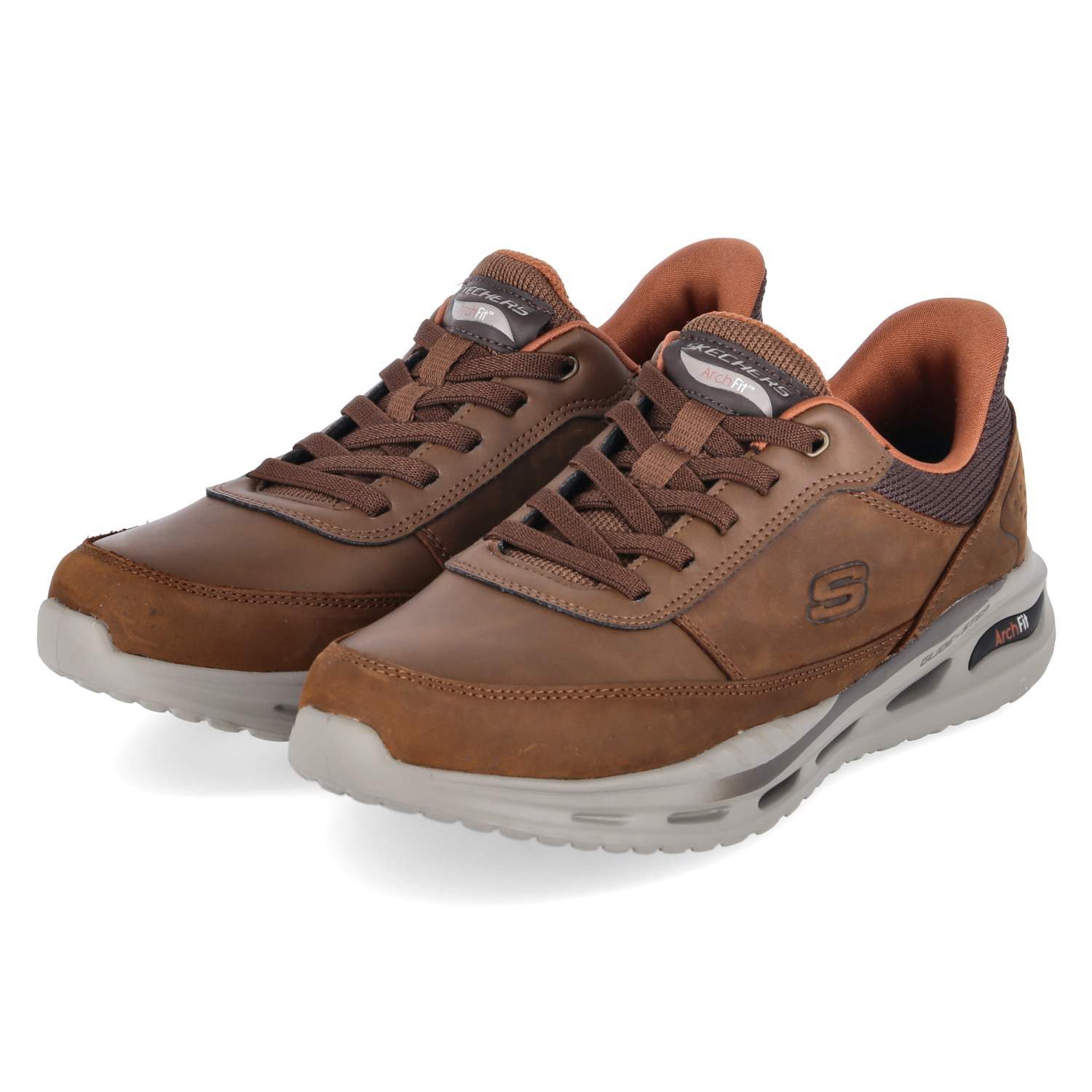 Skechers Skechers Slip On Sneaker 210981 CDB Herren Leder und Synthetik brown Schnürschuh