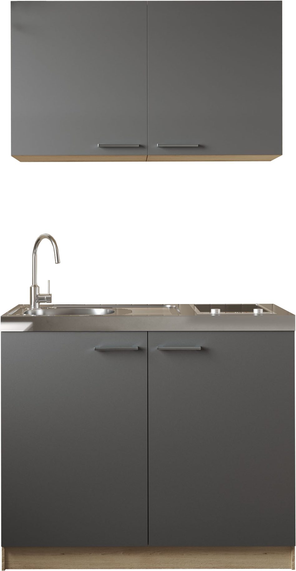 RESPEKTA Pantryküche Merle, Breite 100 cm, mit Soft-Close Funktion, Stangengriffe aus Metall