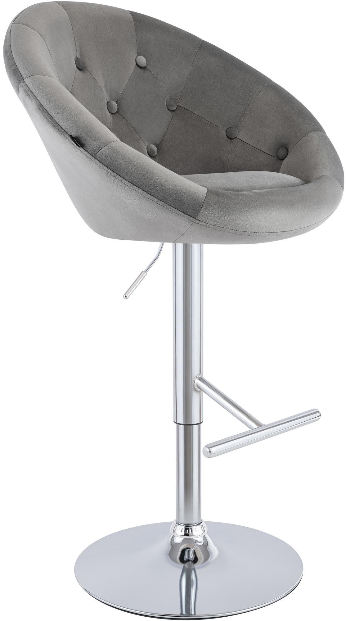 CLP Barhocker London (1er, 1 St., 1er), Samtbezug, höhenverstellbar und drehbar