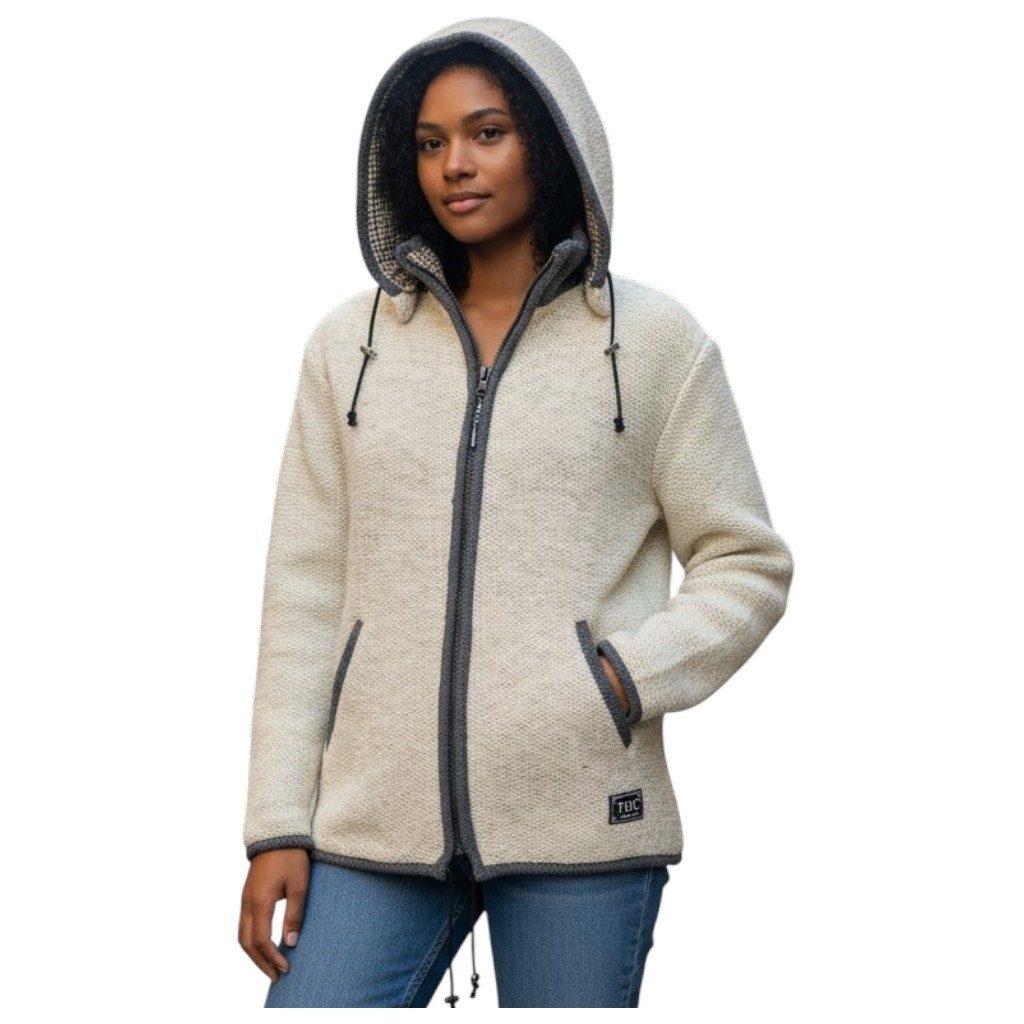 THC Natural Line Strickjacke THC Strickjacke 835 Baumwollfutter (1 Stück, 1-tlg., 1 Stück) 100% Schurwolle