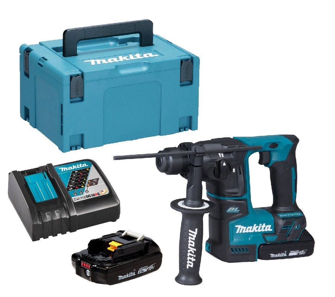 Makita Akku-Bohrhammer DHR171RAJ, 18V V, inkl. 2 Akkus und Ladegerät