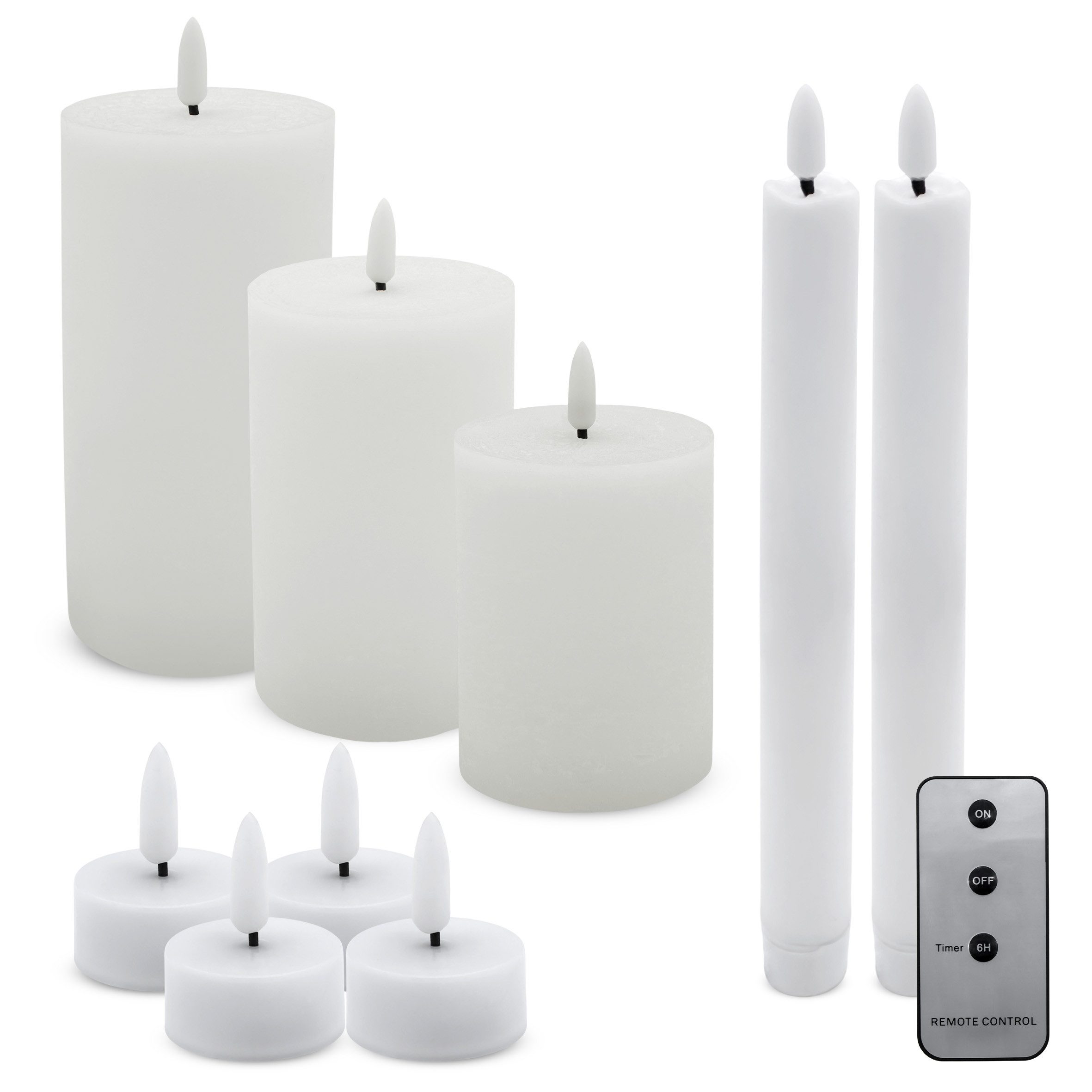 Spetebo LED-Kerze LED Kerzen Set - 9-teilig (Anzahl, 1-tlg., Stück), mit Fernbedienung