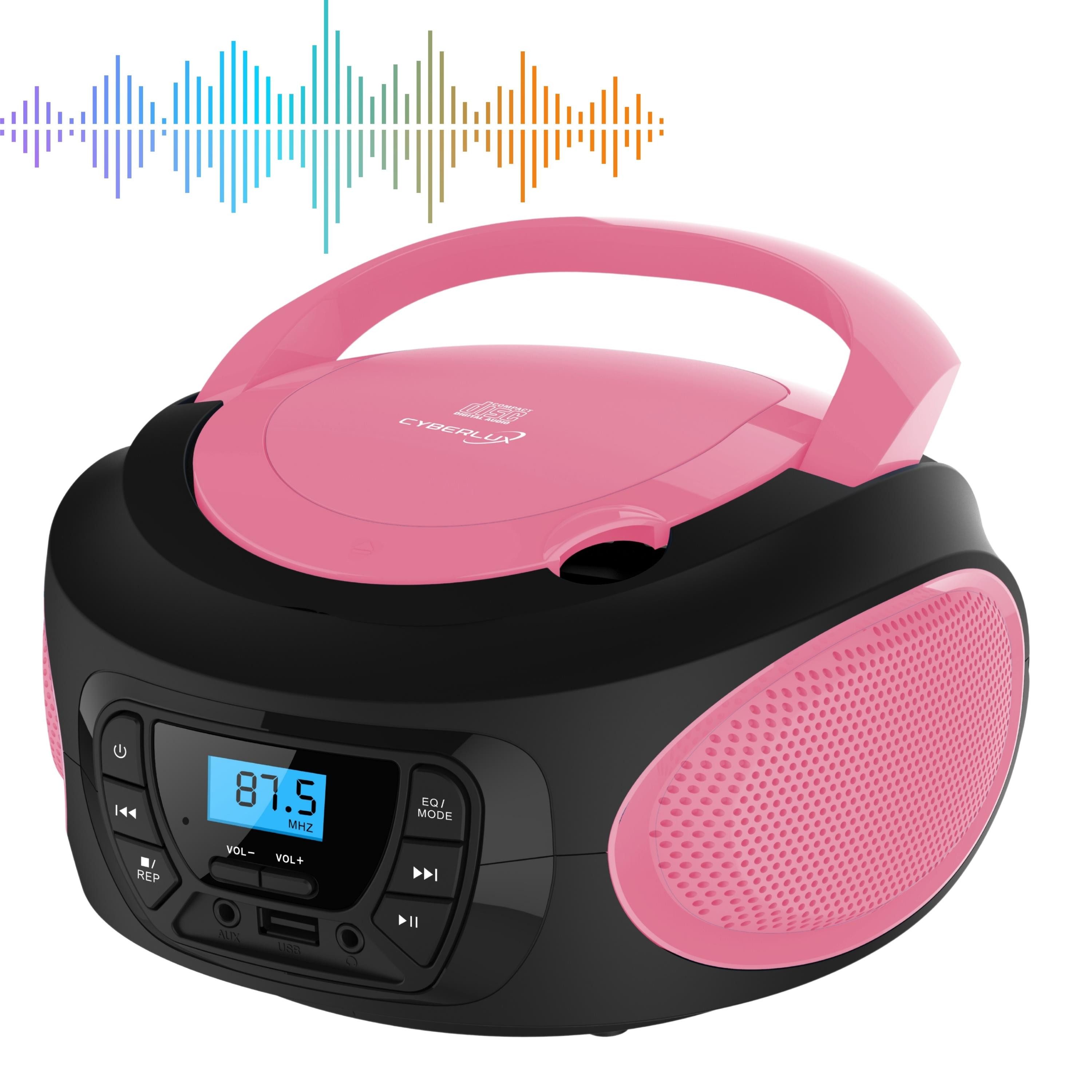 Cyberlux CL-620 tragbarer CD-Player (CD, Kinder CD Player tragbar, Boombox, Musikbox, FM Radio mit MP3 USB)