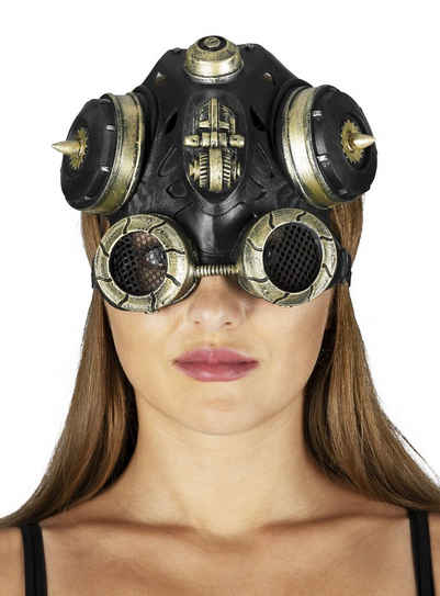 Metamorph Kostüm Steampunk Grenadier Kopfbedeckung, Retrofuturistische Kappe aus Latex