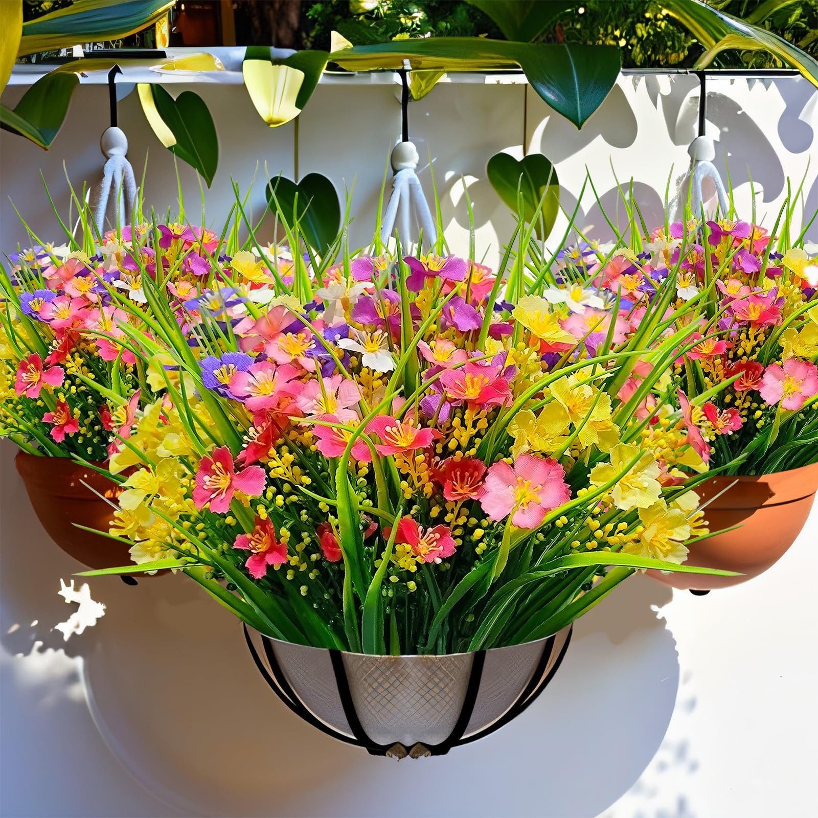 Kunstblume 12 Bündel Bunte Künstliche Blumen Frühling Deko Kunstblumen Wetterfest, FOUORTUNATE-BEE – Bild 5 von 5