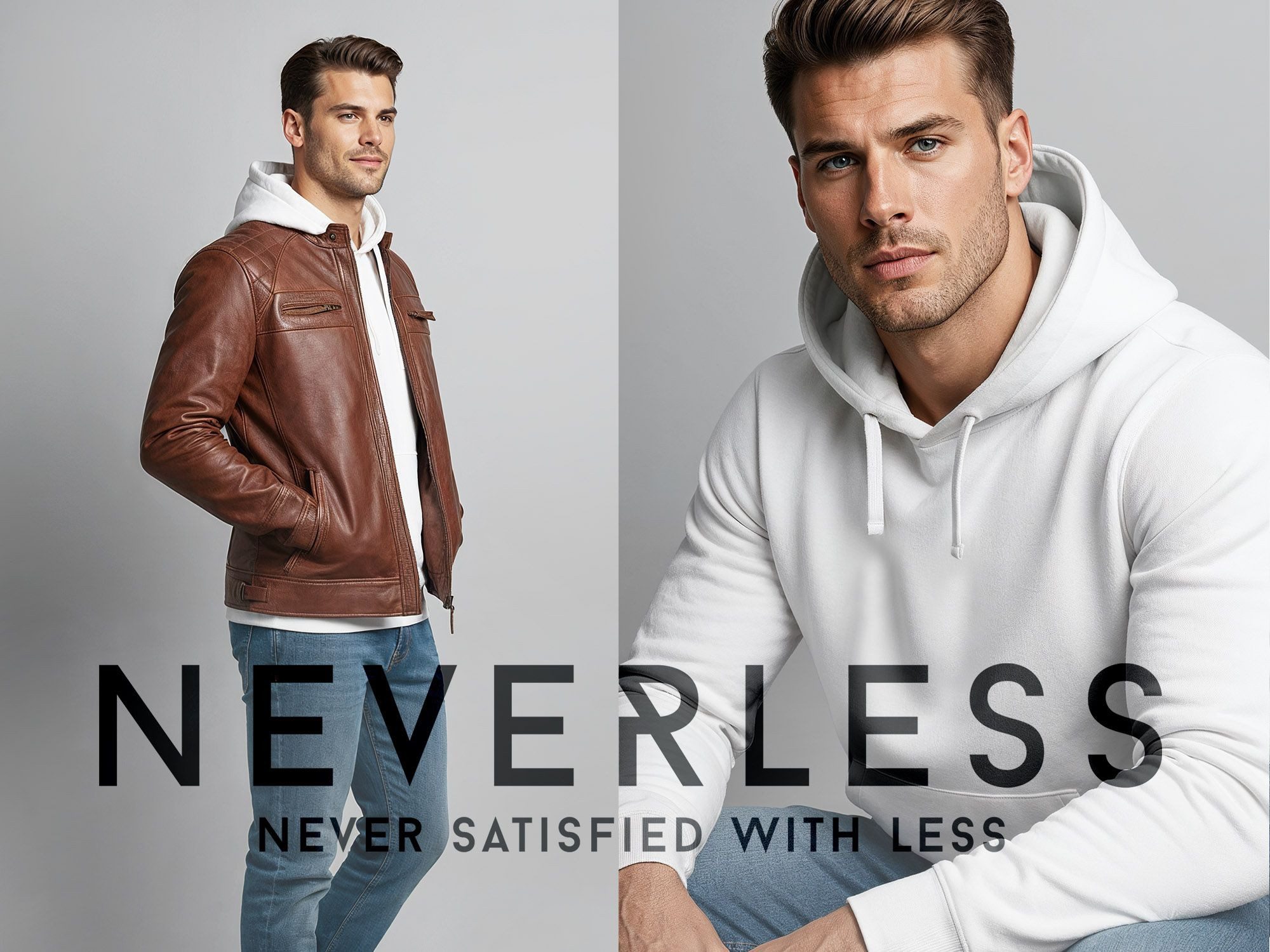 Neverless Hoodie Herren Hoodie Minimal Mountain Kapuzensweatshirt Logo Bergmotiv – Bild 5 von 5