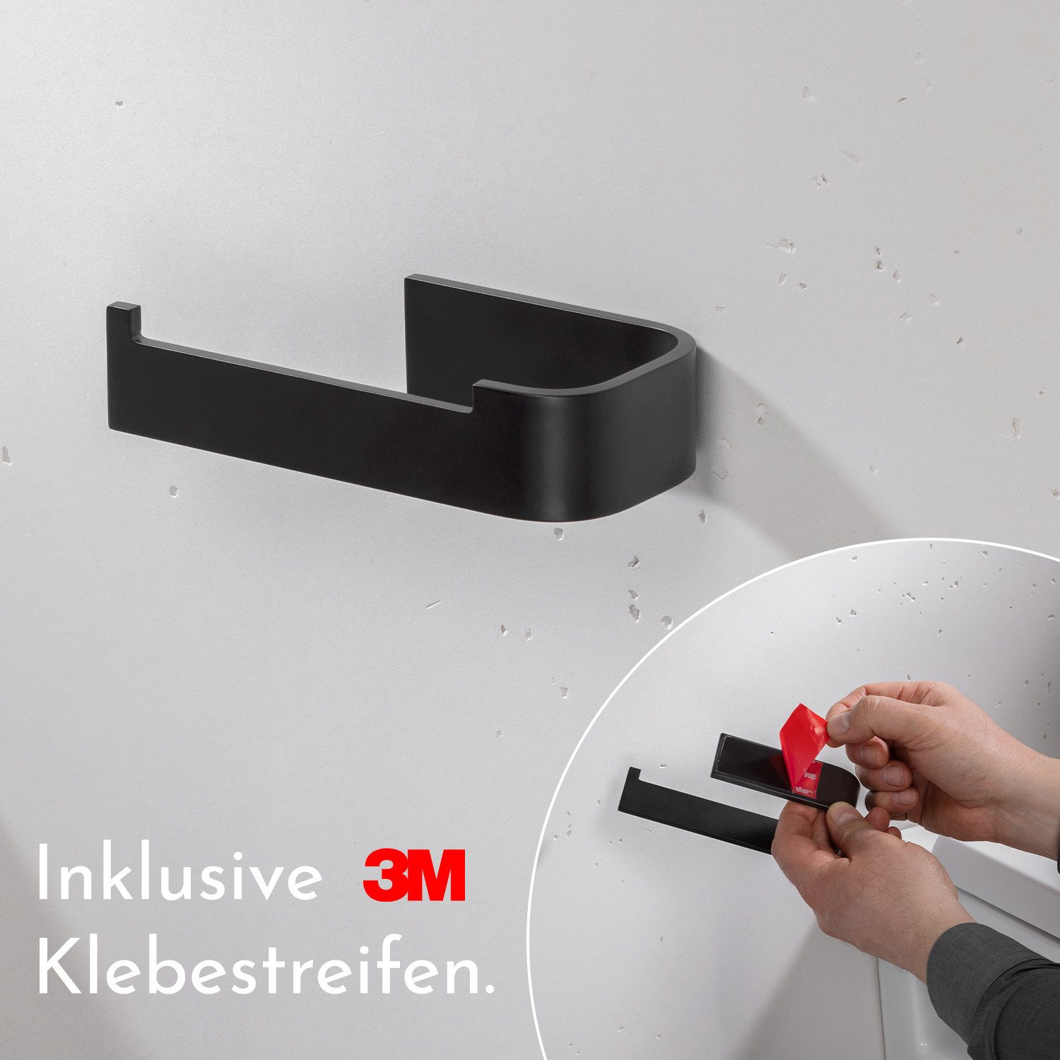 Bürstenking Toilettenpapierhalter ohne Bohren, Selbstklebender Klopapierhalter, WC-Rollenhalter, 3M-Kleber – Bild 4 von 5
