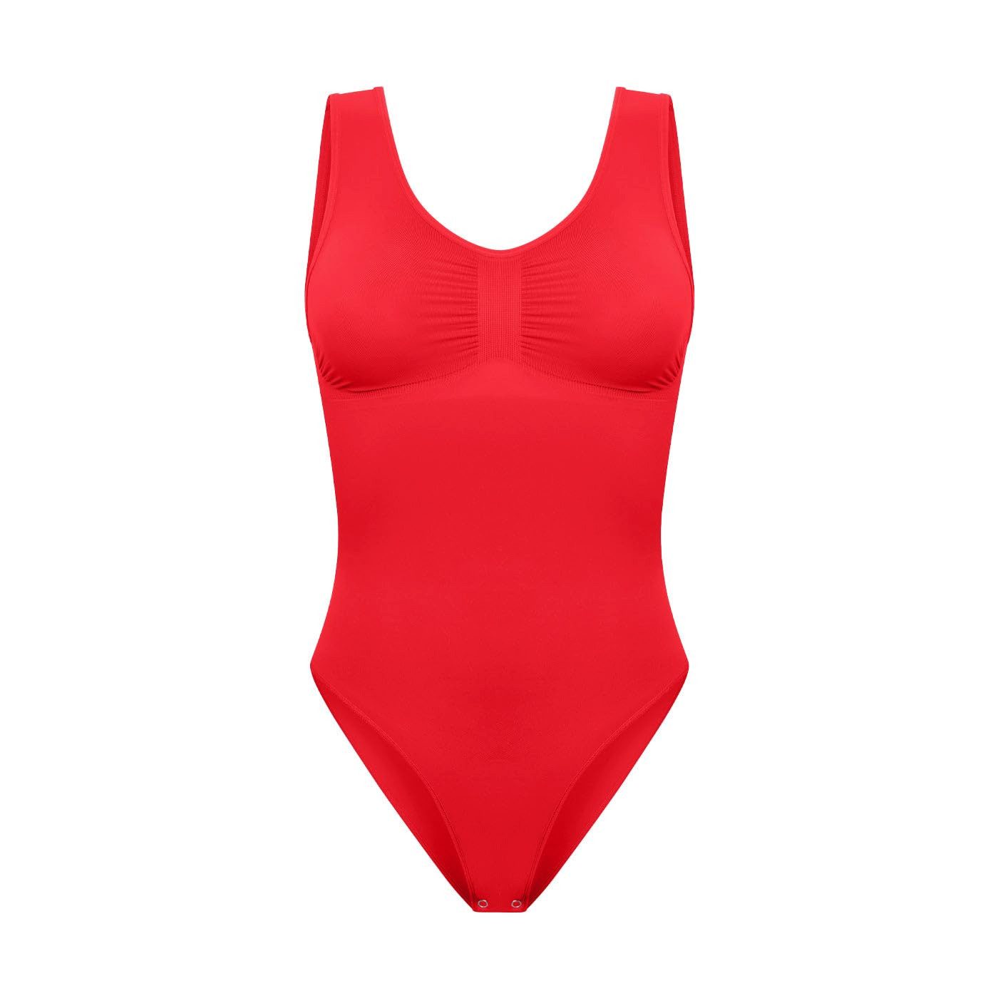cfab (creamy fabrics) Miederbody Tank Bodysuit Sculpting Shapewear mit Slip-Fire Red-XS (1-tlg) Figurformend