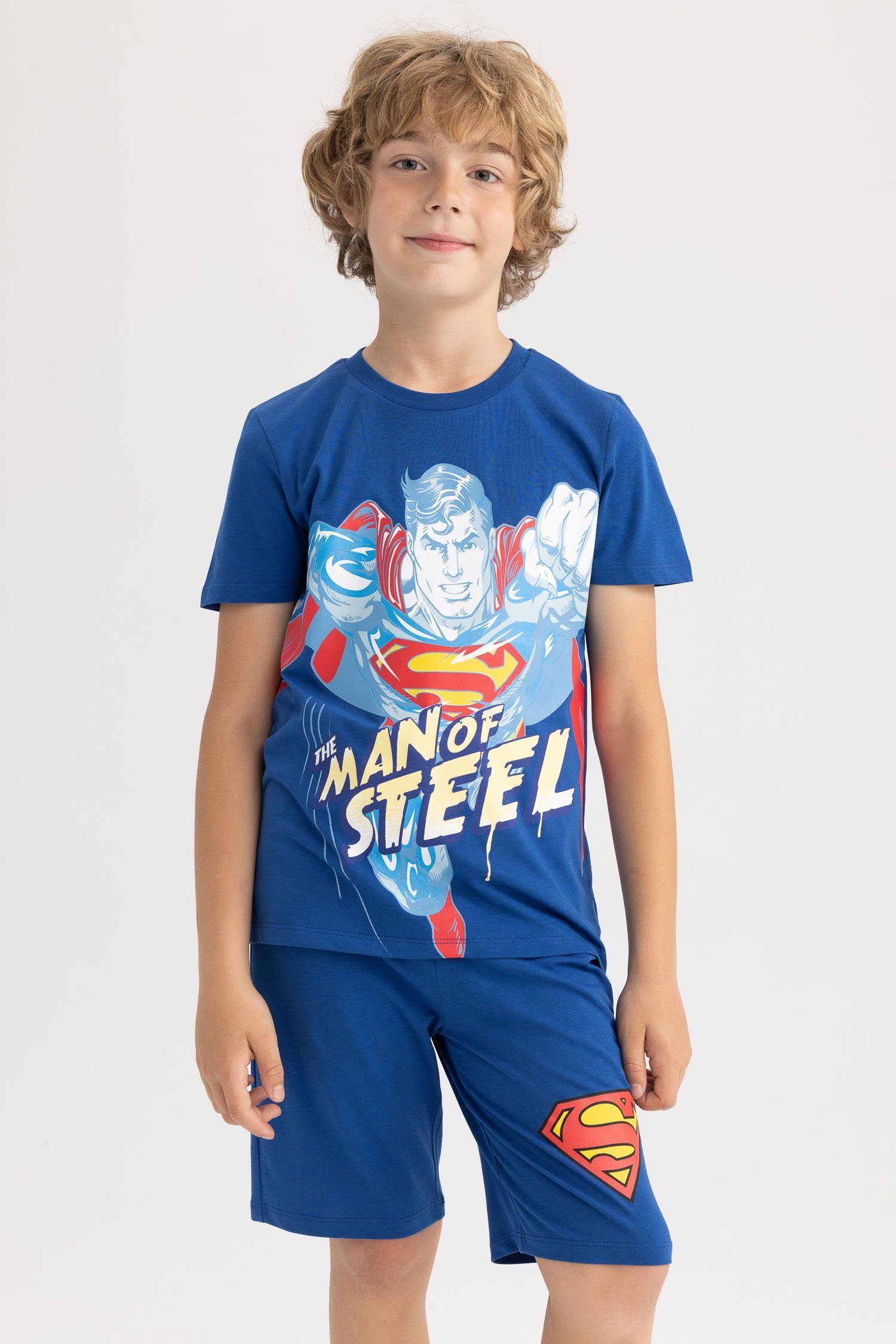 DeFacto Pyjama Jungen Pyjama REGULAR FIT Superman (2 tlg) (Packung, 2 tlg)