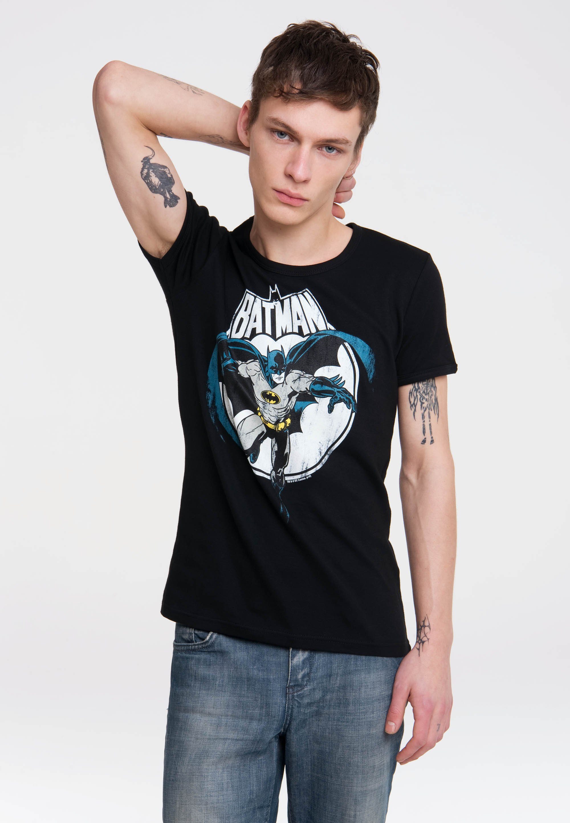 Vintage-Print Batman T-Shirt LOGOSHIRT mit