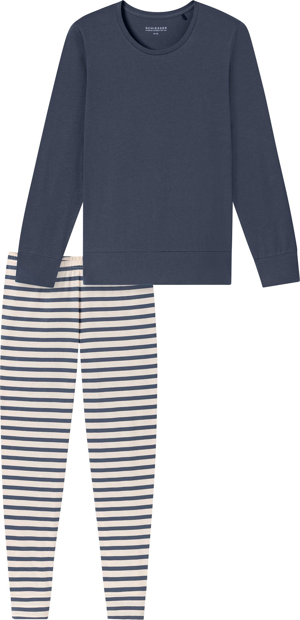 Schiesser Pyjama Damen-Schlafanzug Single-Jersey Streifen: Hose, gestrickte günstig online kaufen